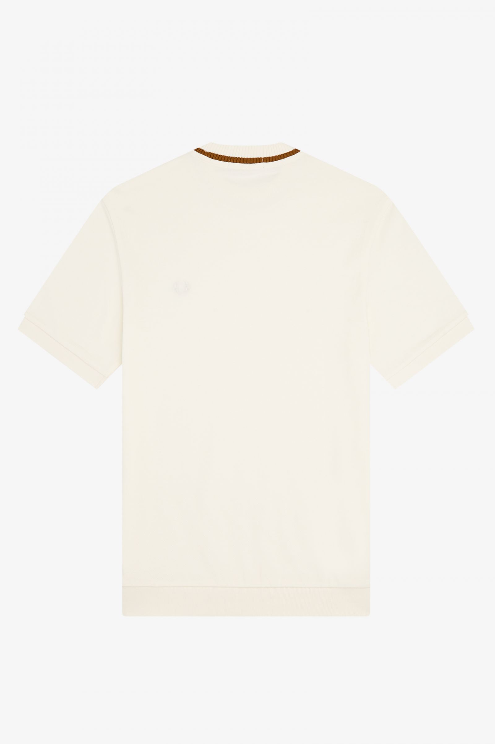 ReissuesCrew Neck Piqué T-Shirt Ecru / Dark Caramel