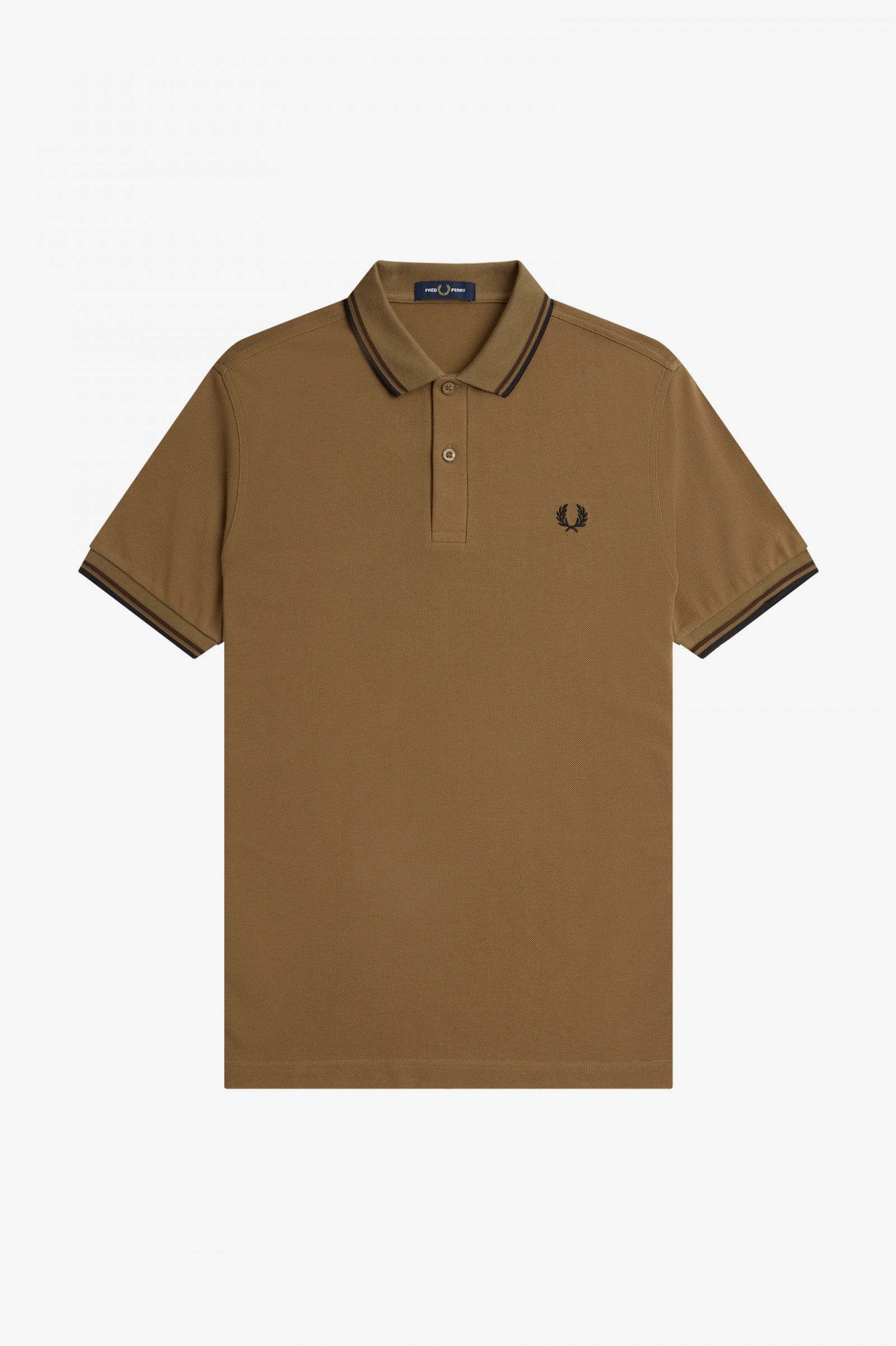 The Fred Perry ShirtM3600 Shaded Stone / Burnt Tobacco / Black
