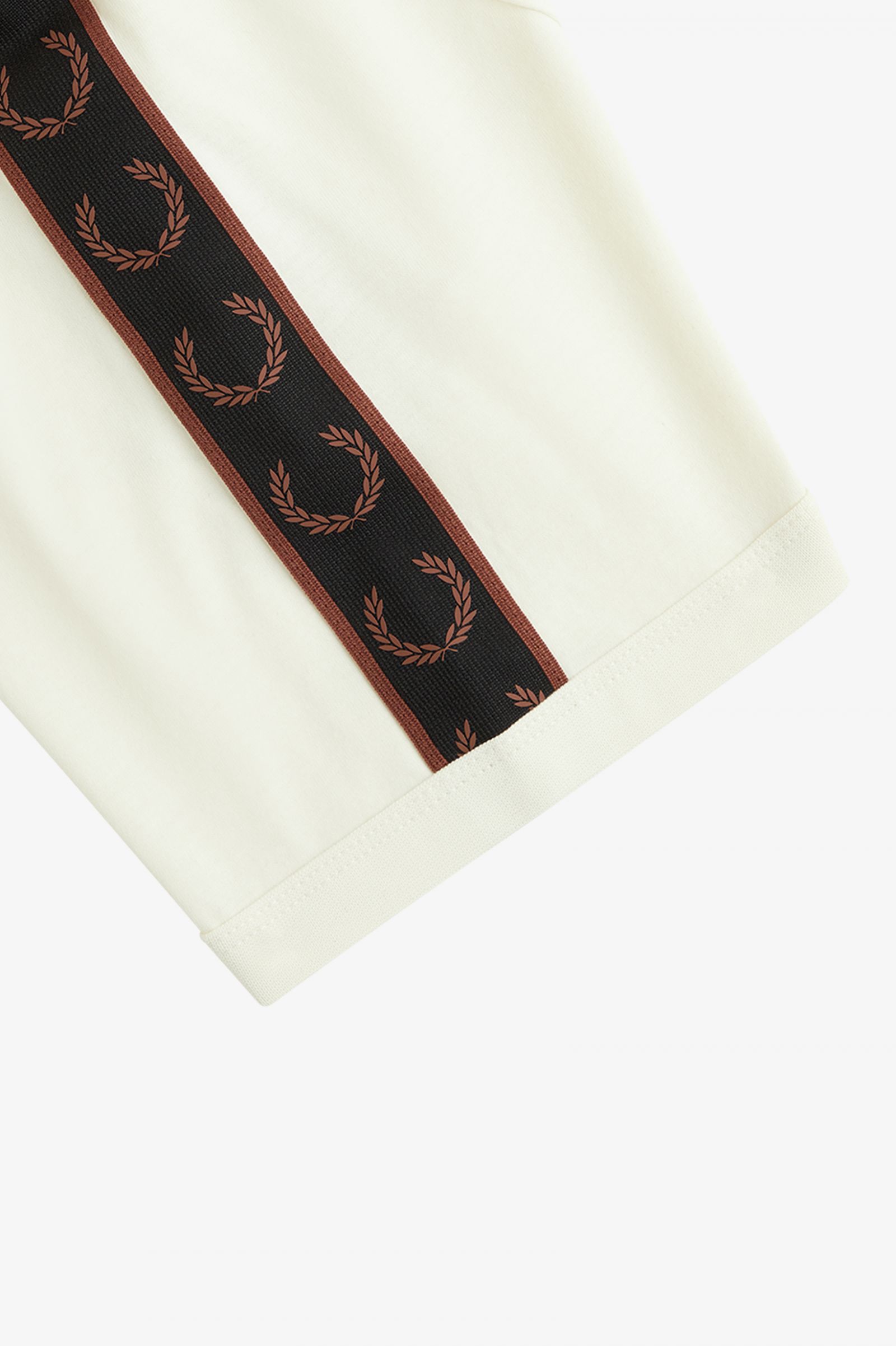 Contrast Tape Ringer T-Shirt Ecru / Whisky Brown