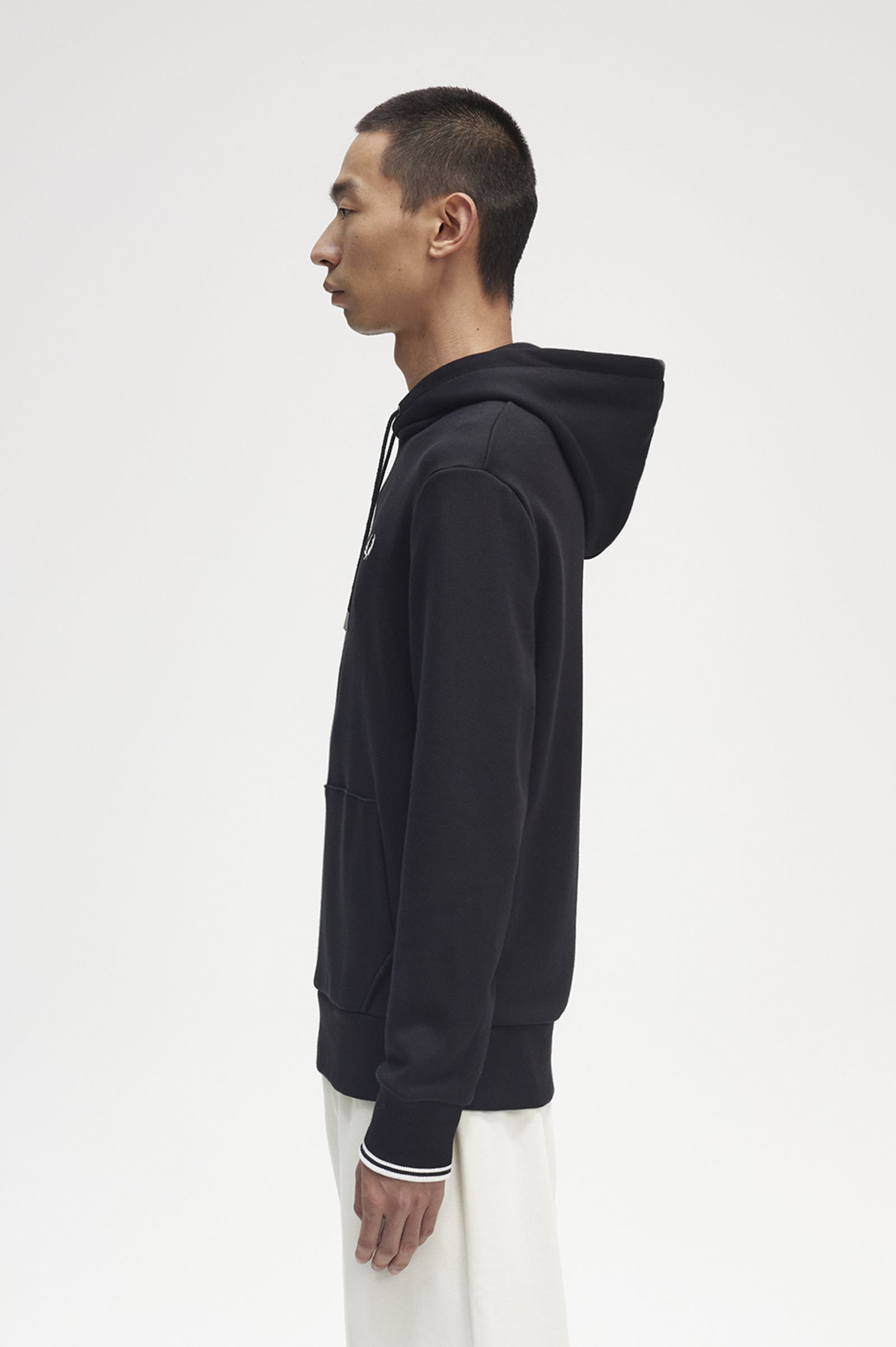 Tipped Hooded Sweatshirt Black