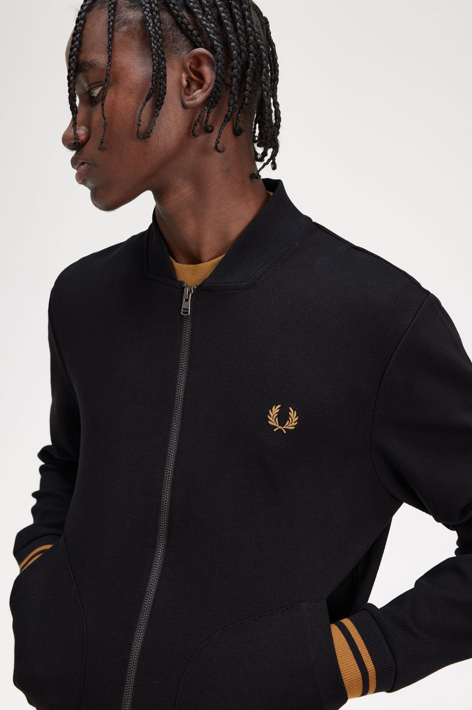 Tipped Detail Track Jacket Black