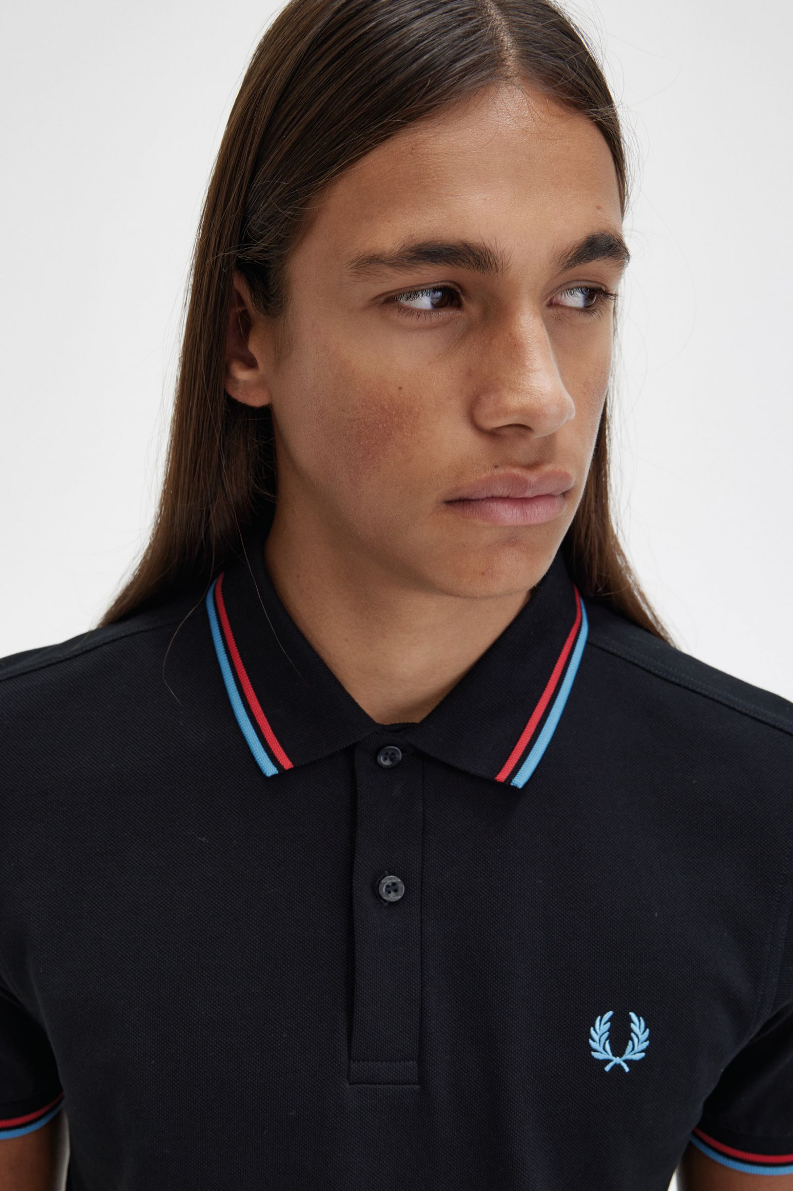 The Fred Perry ShirtM3600 Black / Washed Red / Soft Blue