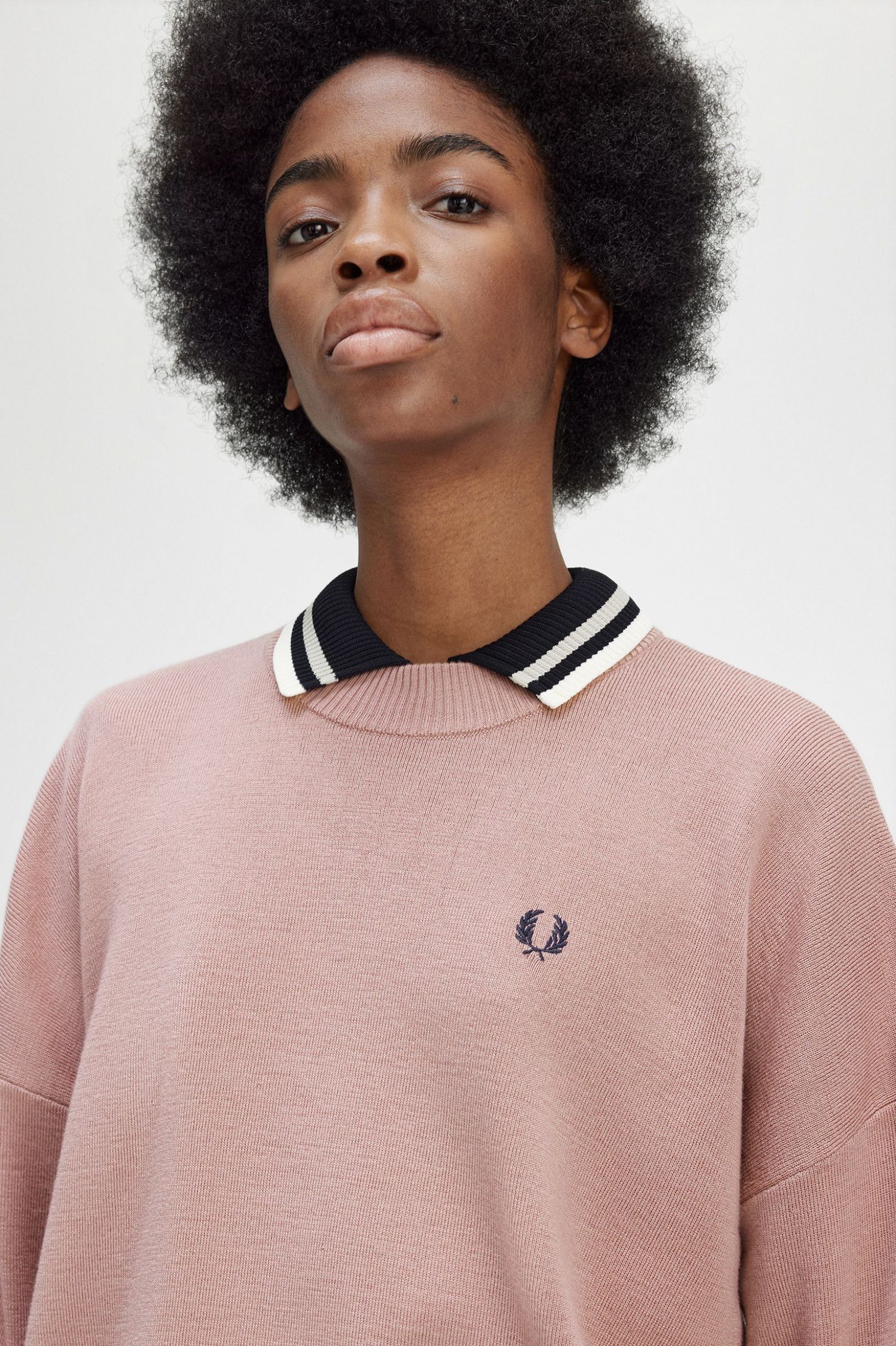 Colour Block Jumper Dusty Rose Pink