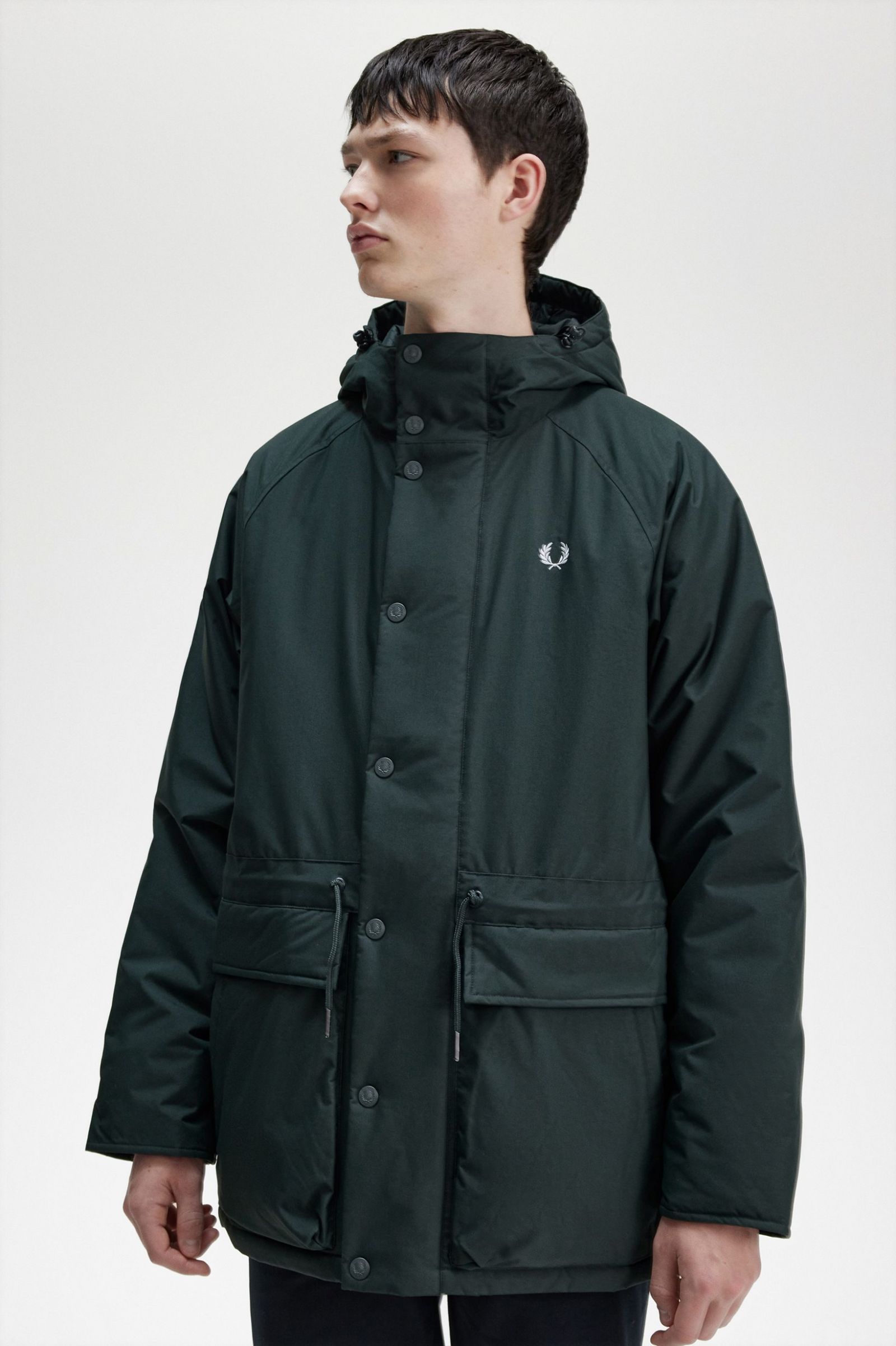 Padded Zip Through Jacket Night Green