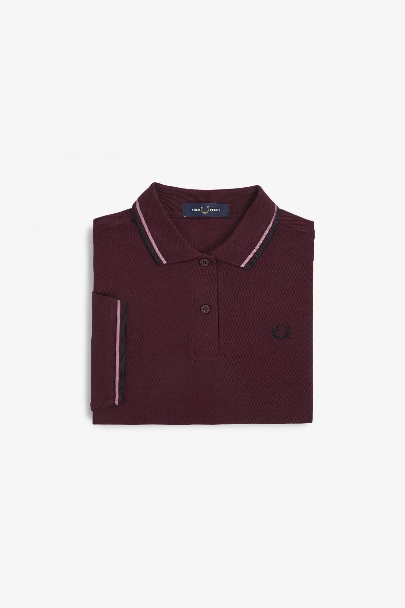 The Fred Perry ShirtG3600 Oxblood / Dusty Rose Pink / Black
