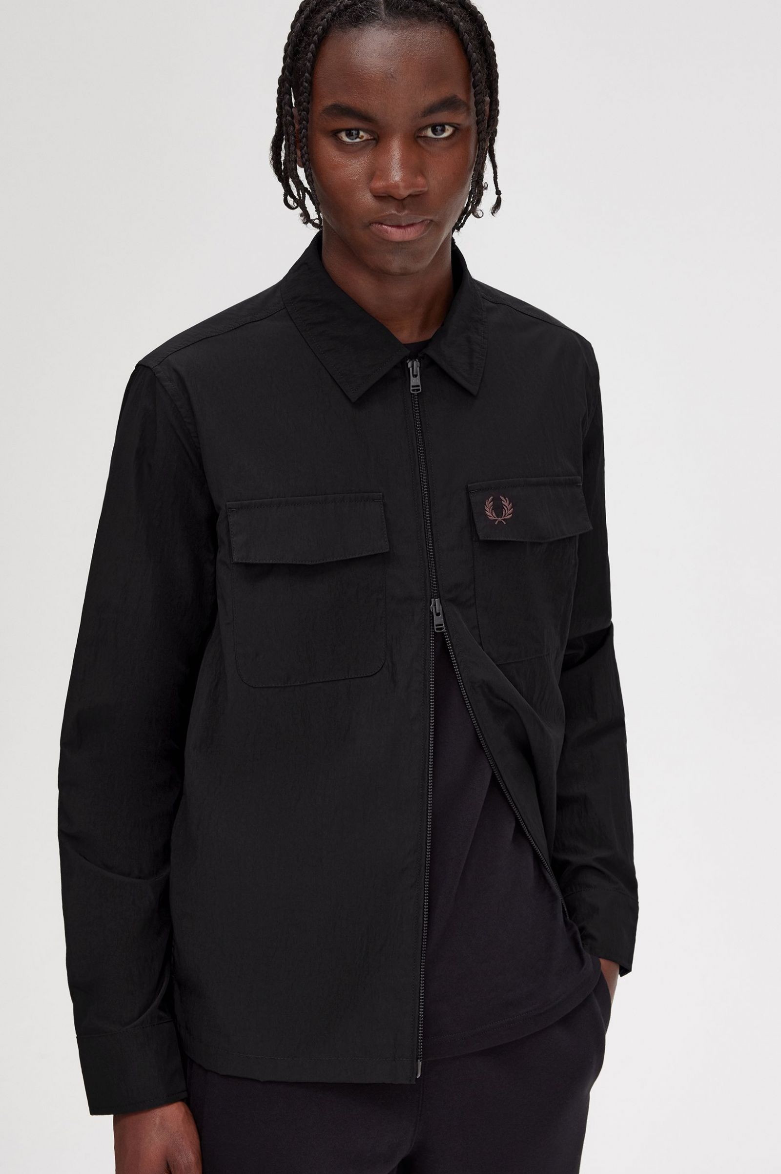 Zip-Through Overshirt Black