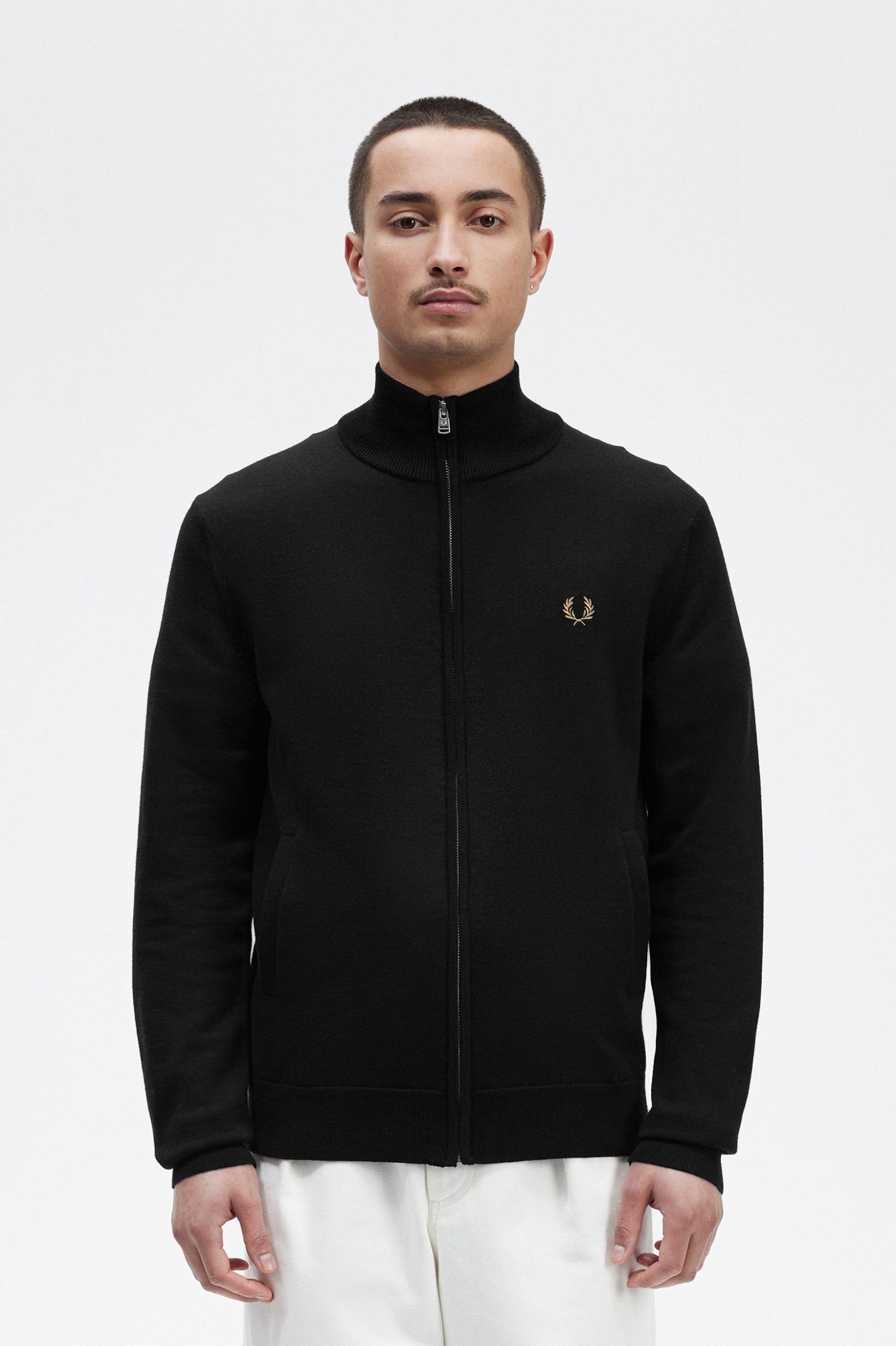 Classic Zip Through Cardigan Black