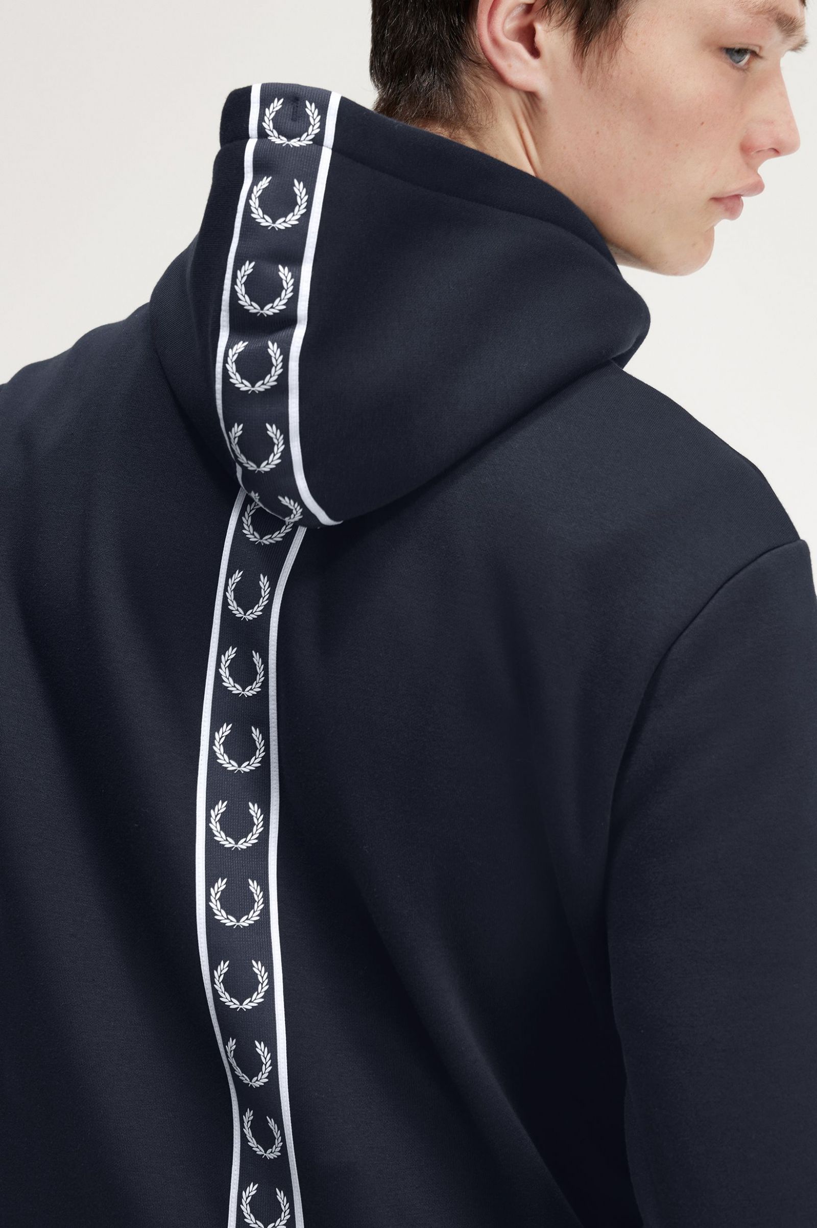 Tape Detail Hooded Sweatshirt Black