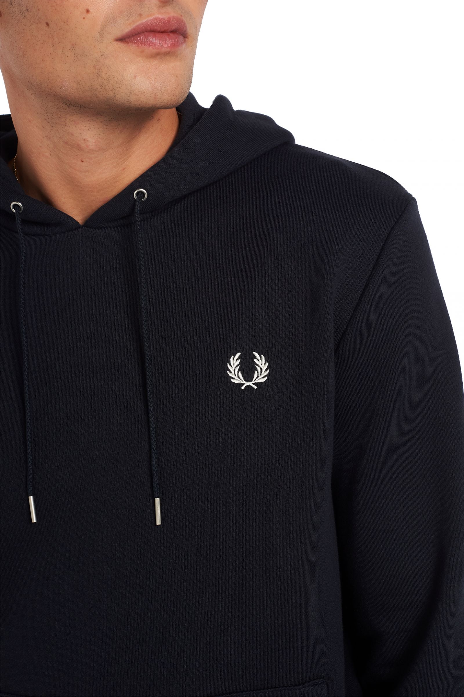 Tipped Hooded Sweatshirt Navy
