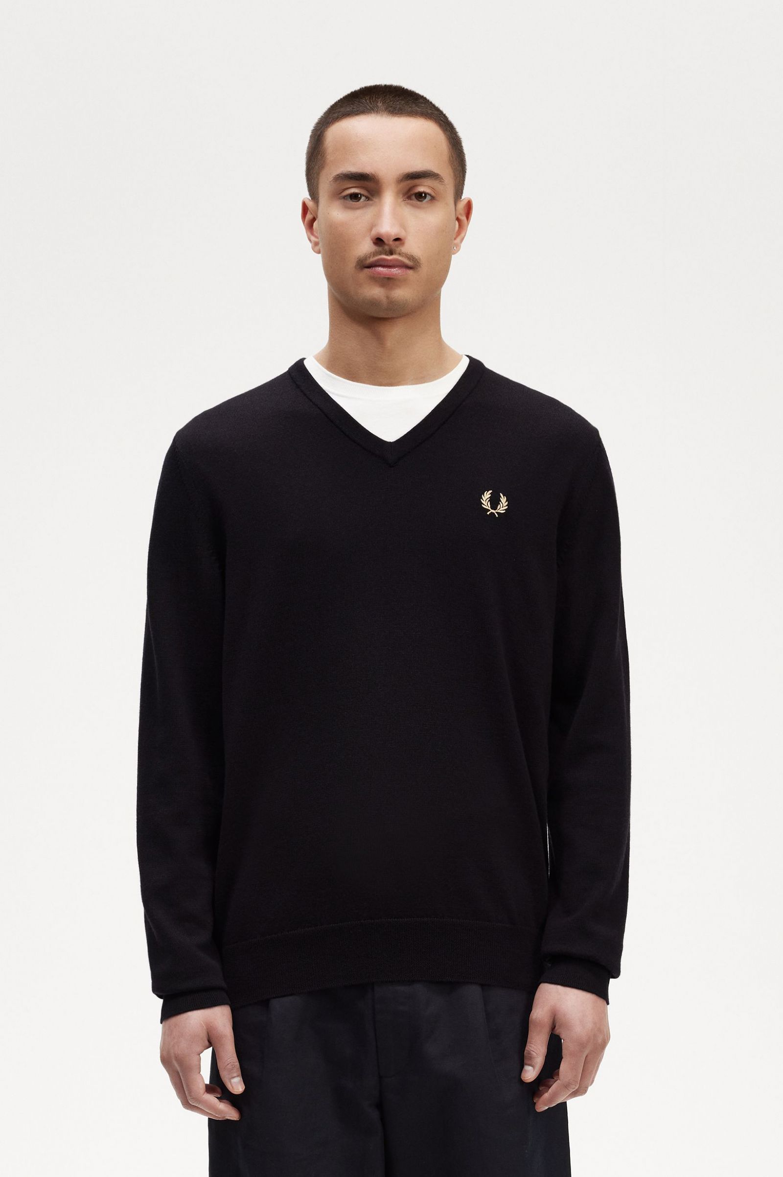 Classic V-Neck Jumper Black