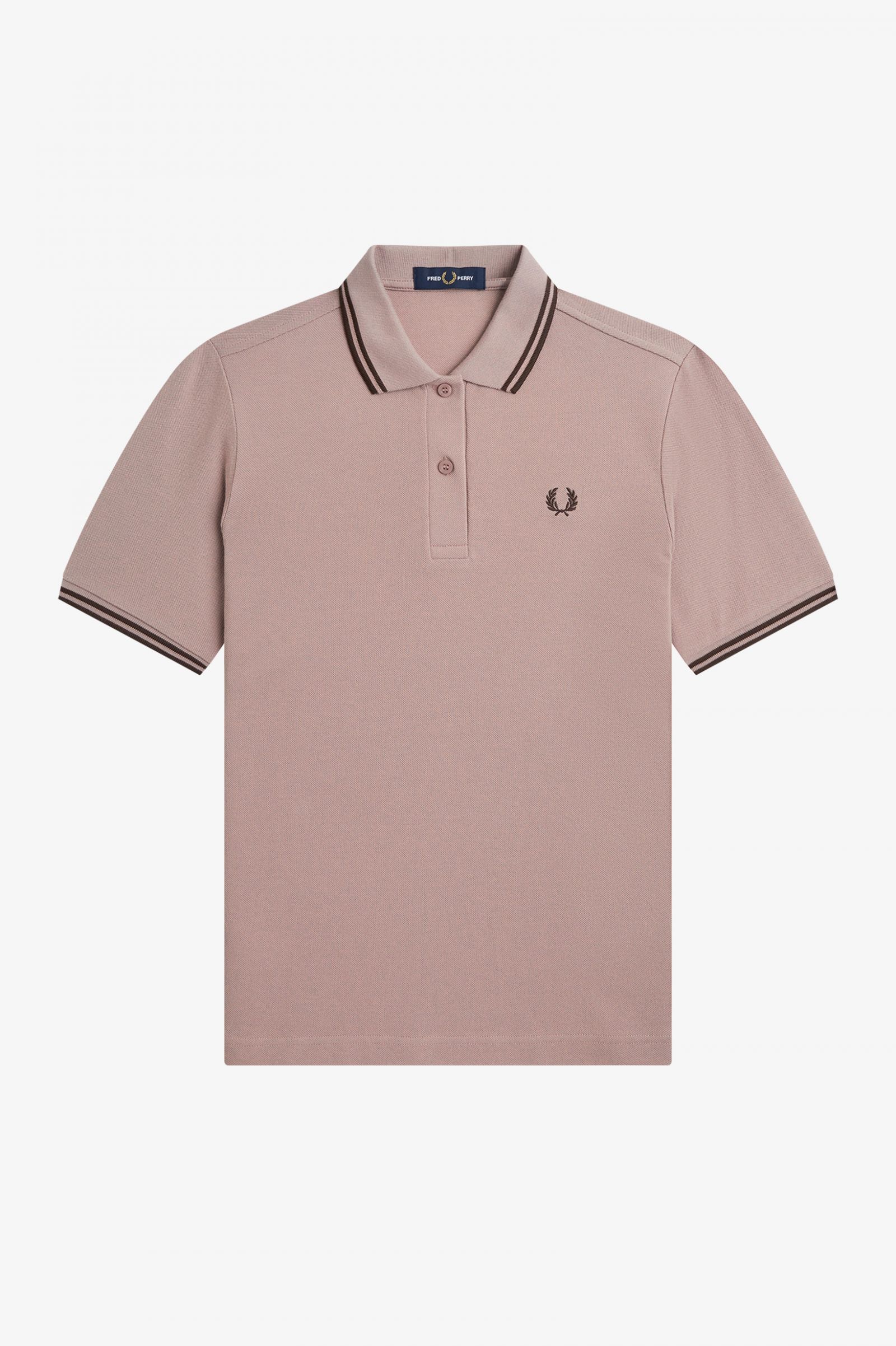 The Fred Perry ShirtG3600 Dark Pink / Burnt Tobacco / Burnt Tobacco