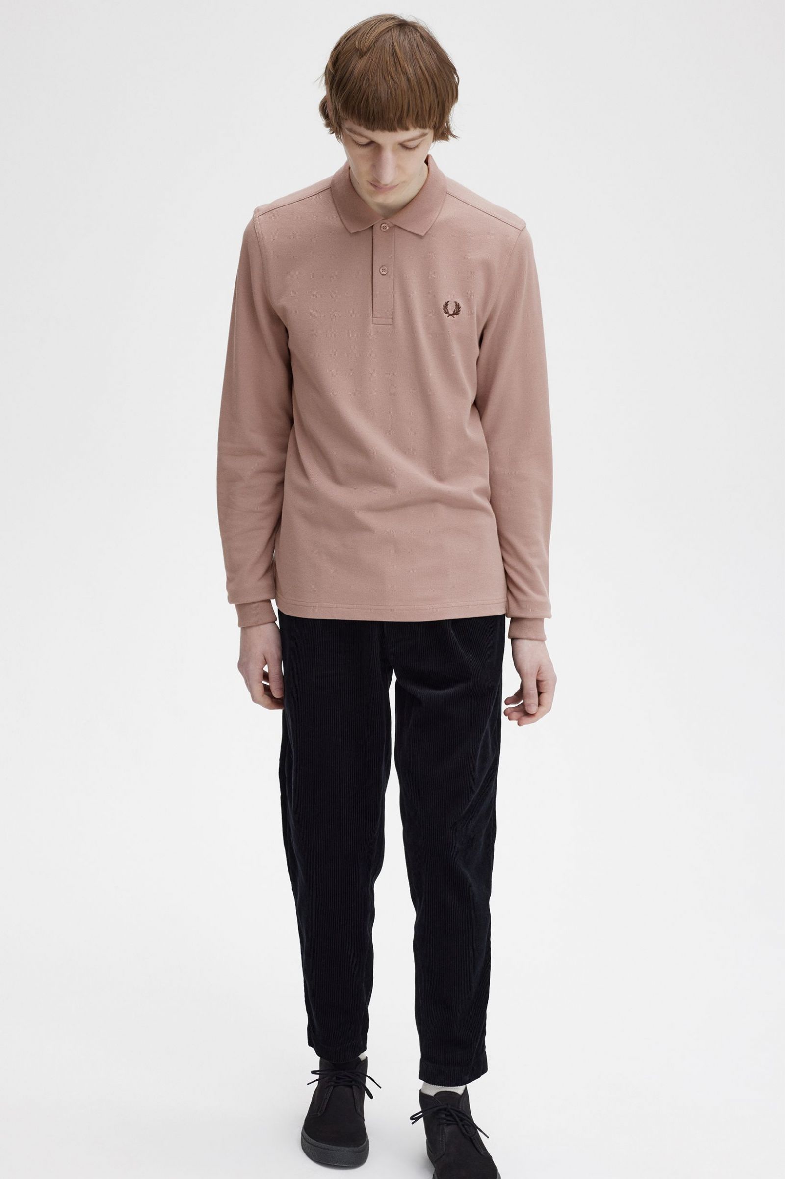 The Fred Perry ShirtM6006 Dark Pink / Burnt Tobacco