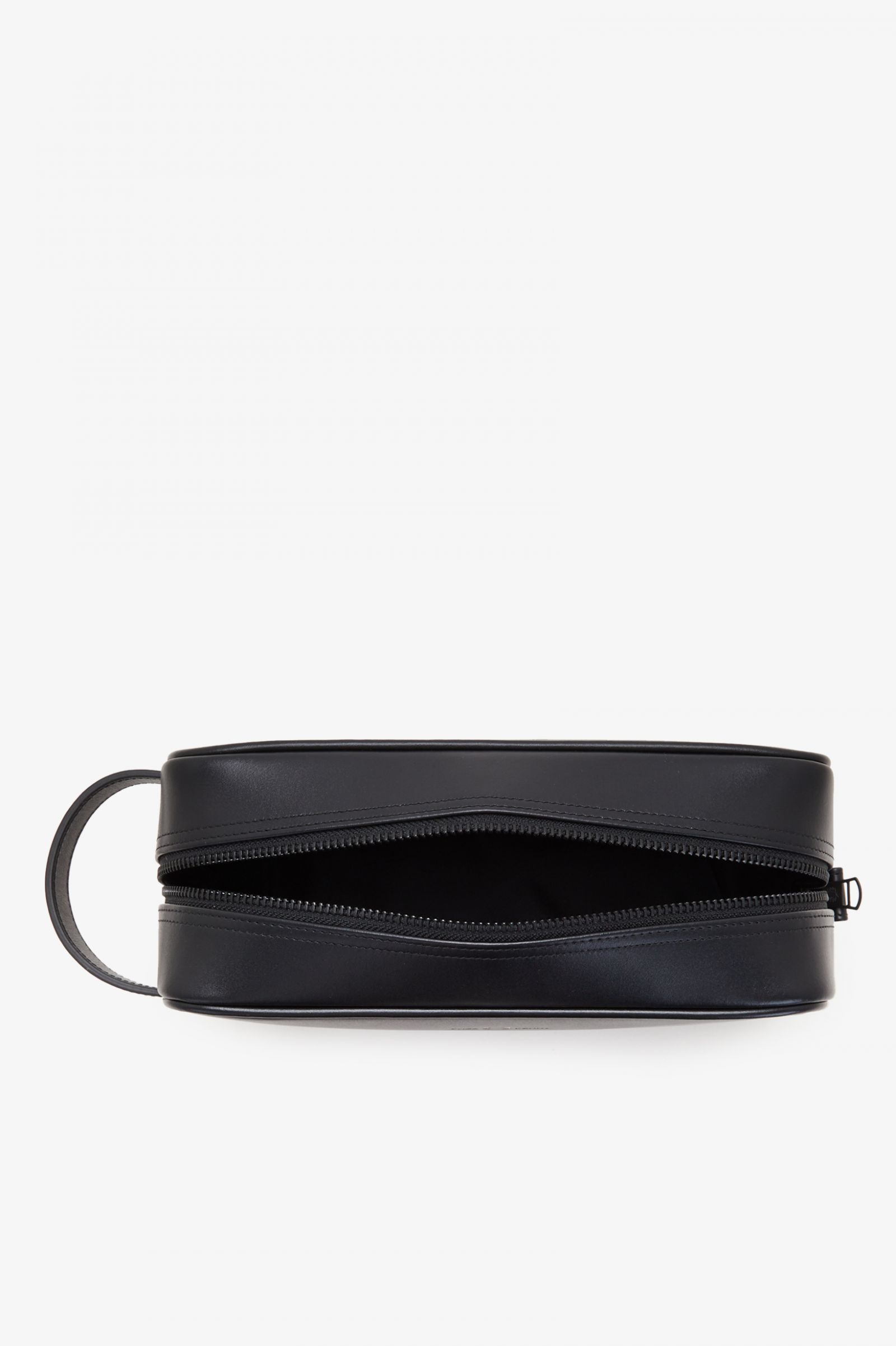Burnished Leather Washbag Black