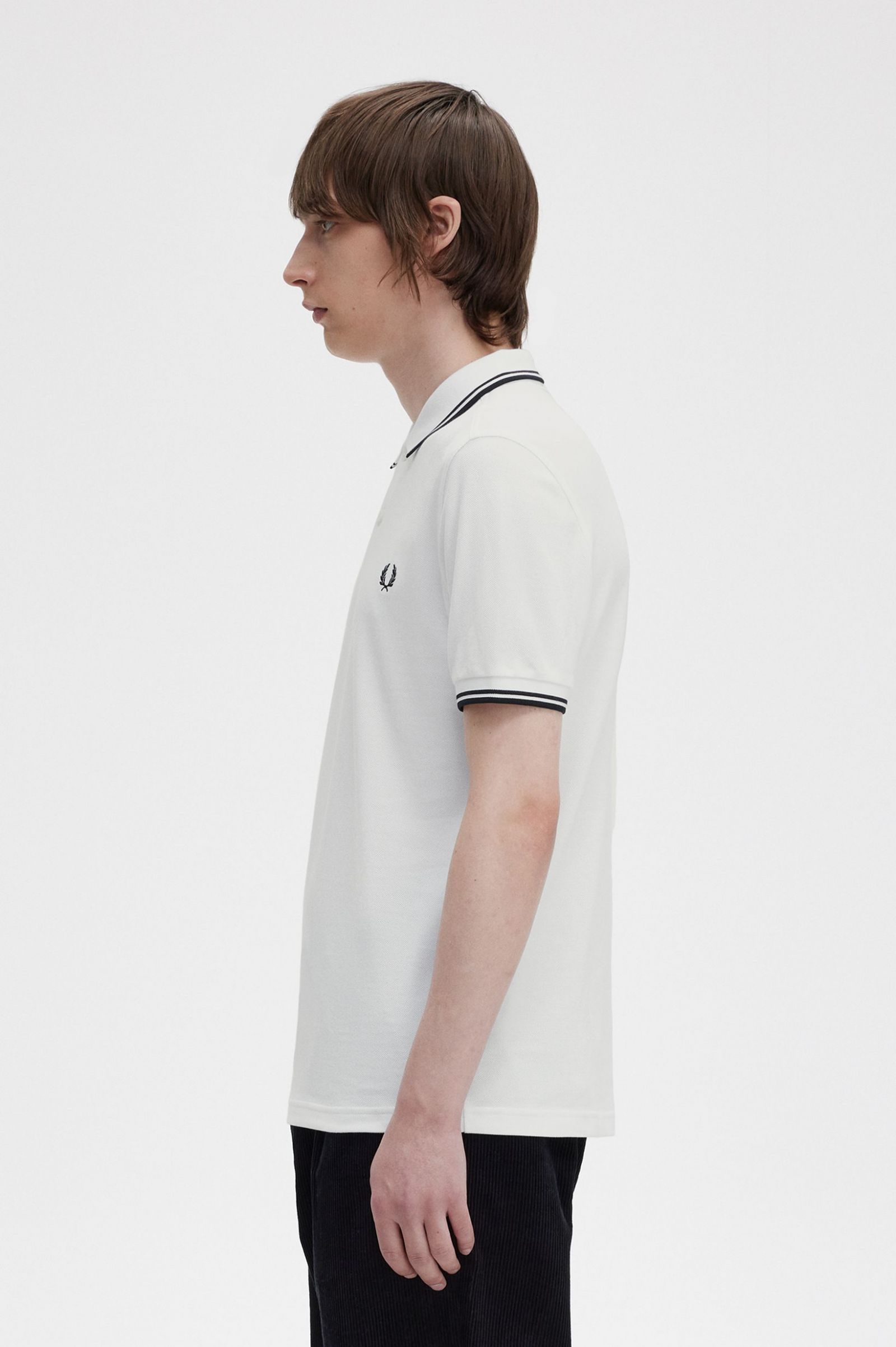 The Fred Perry ShirtM3600 White / Black / Black