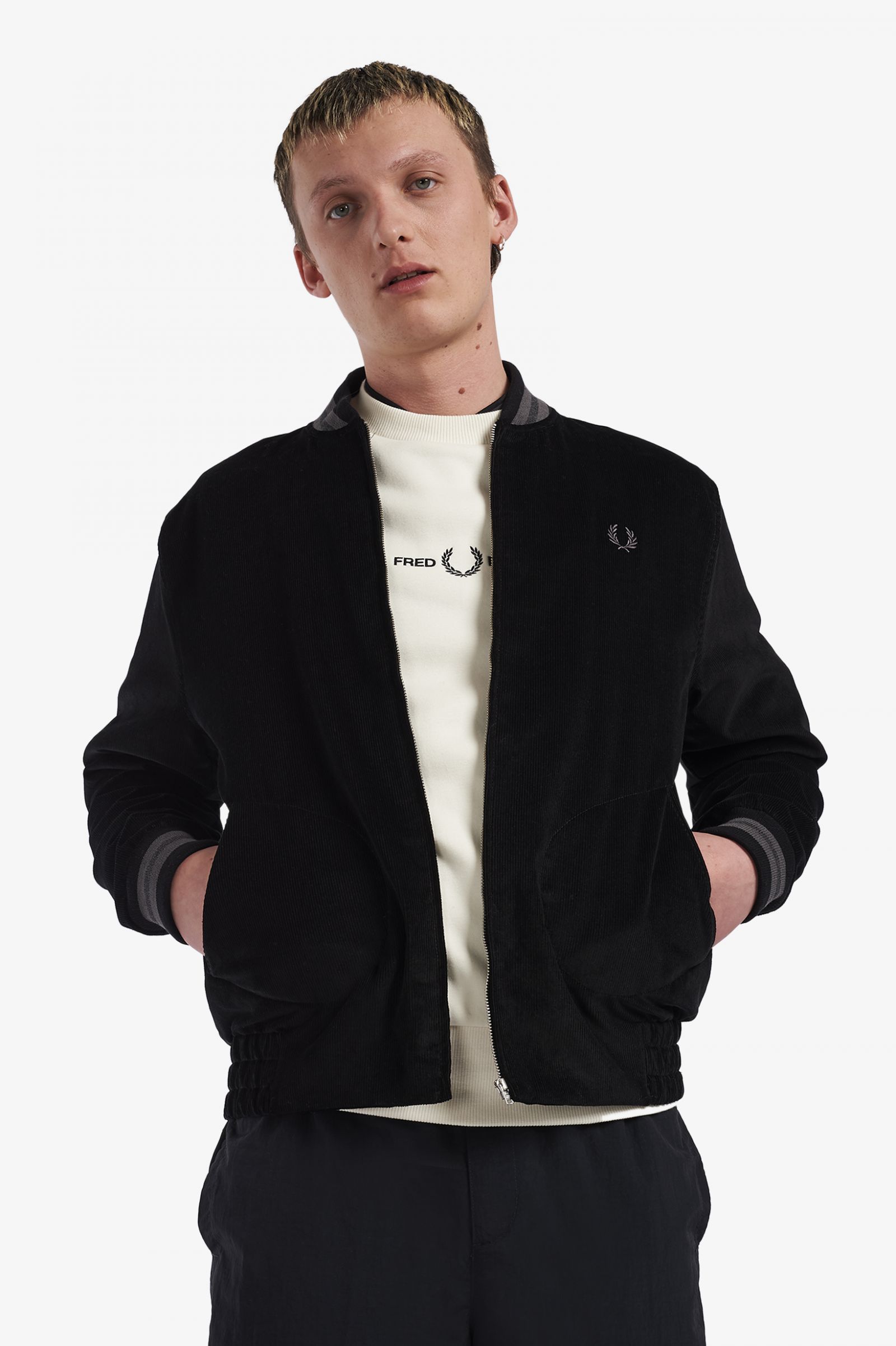 Made In EnglandNeedlecord Tennis Bomber Black