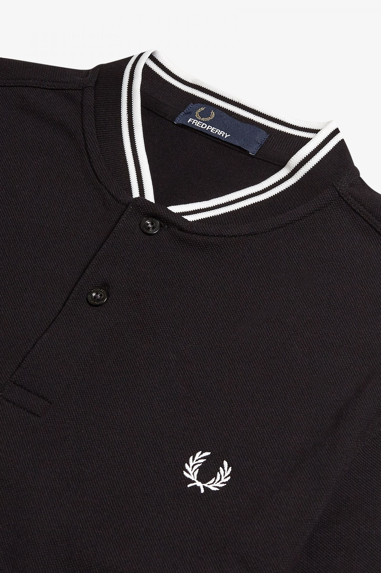 Bomber Collar Polo Shirt Black