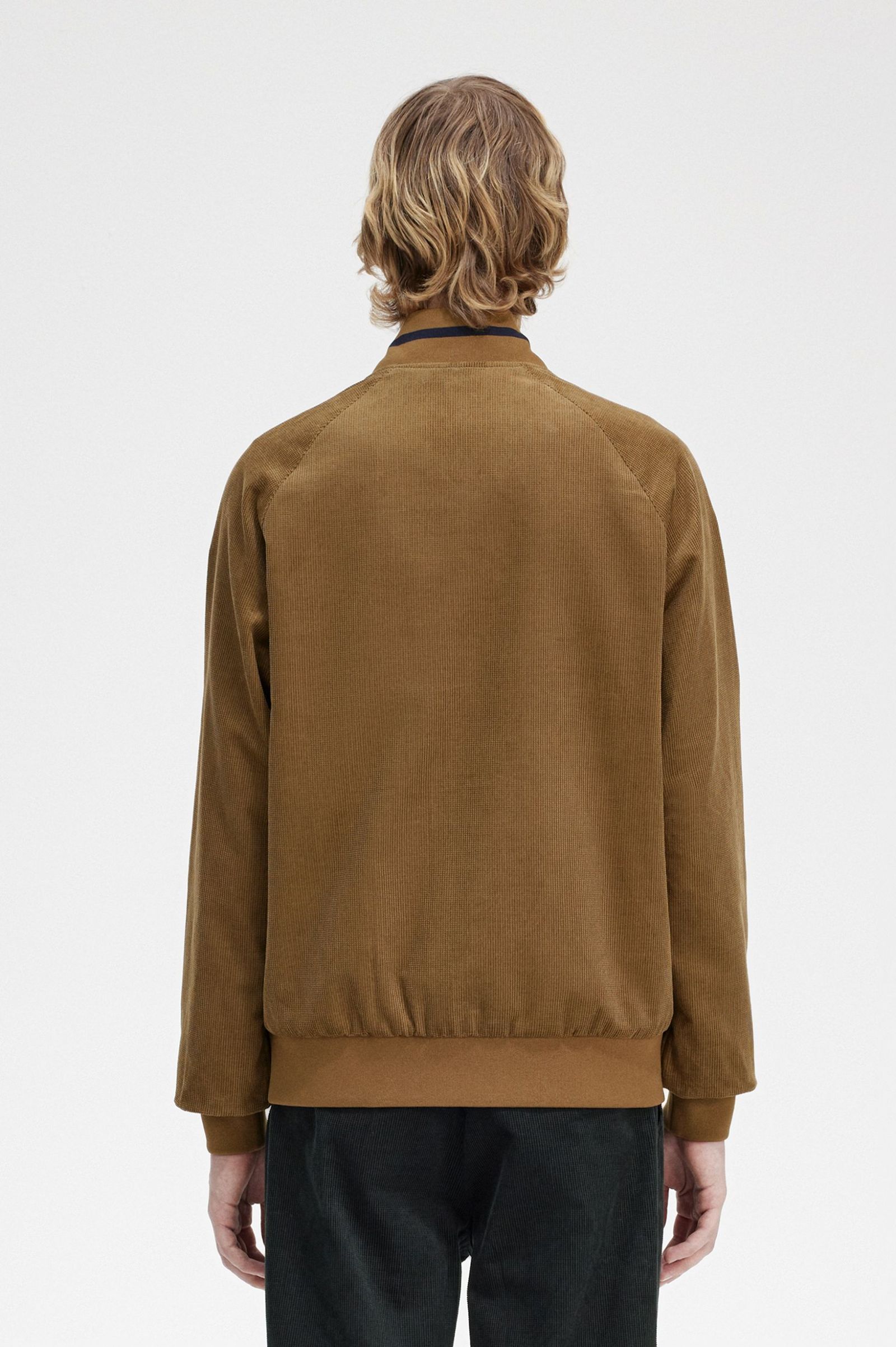 Waffle Cord Tennis Bomber Shaded Stone