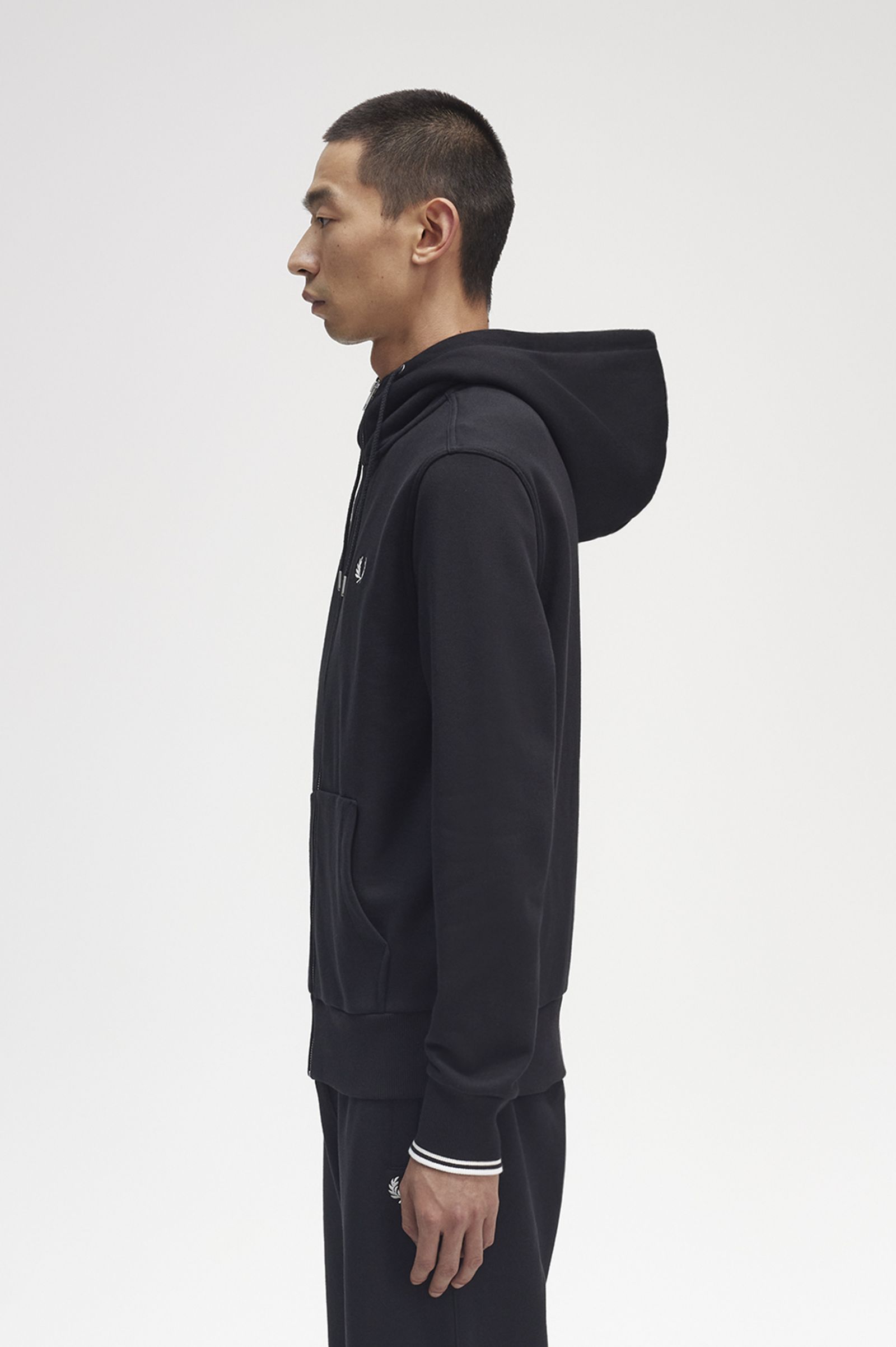 Hooded Zip Through Sweatshirt Black