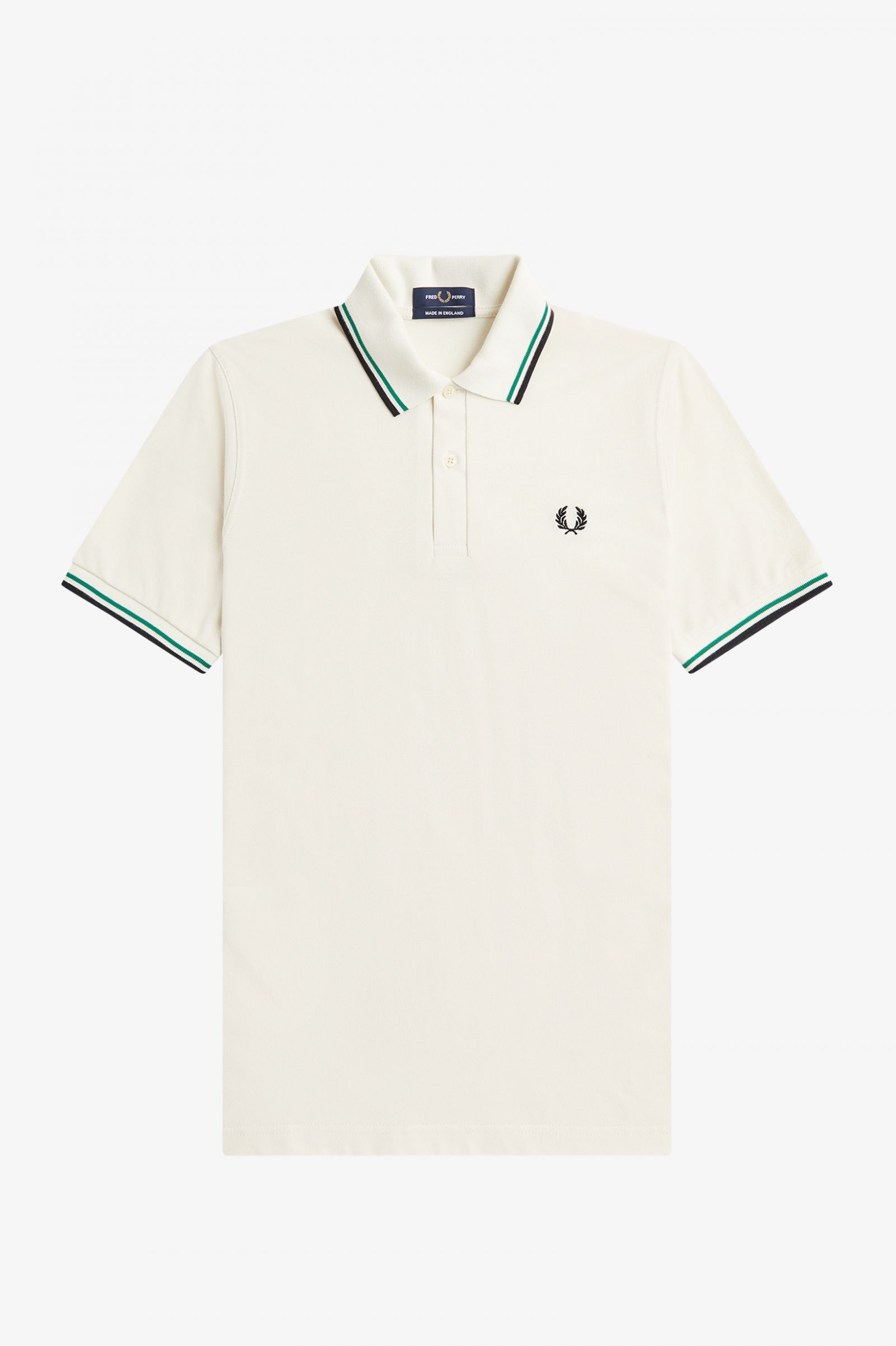 The Fred Perry ShirtM12 Light Ecru / Fred Perry Green / Black