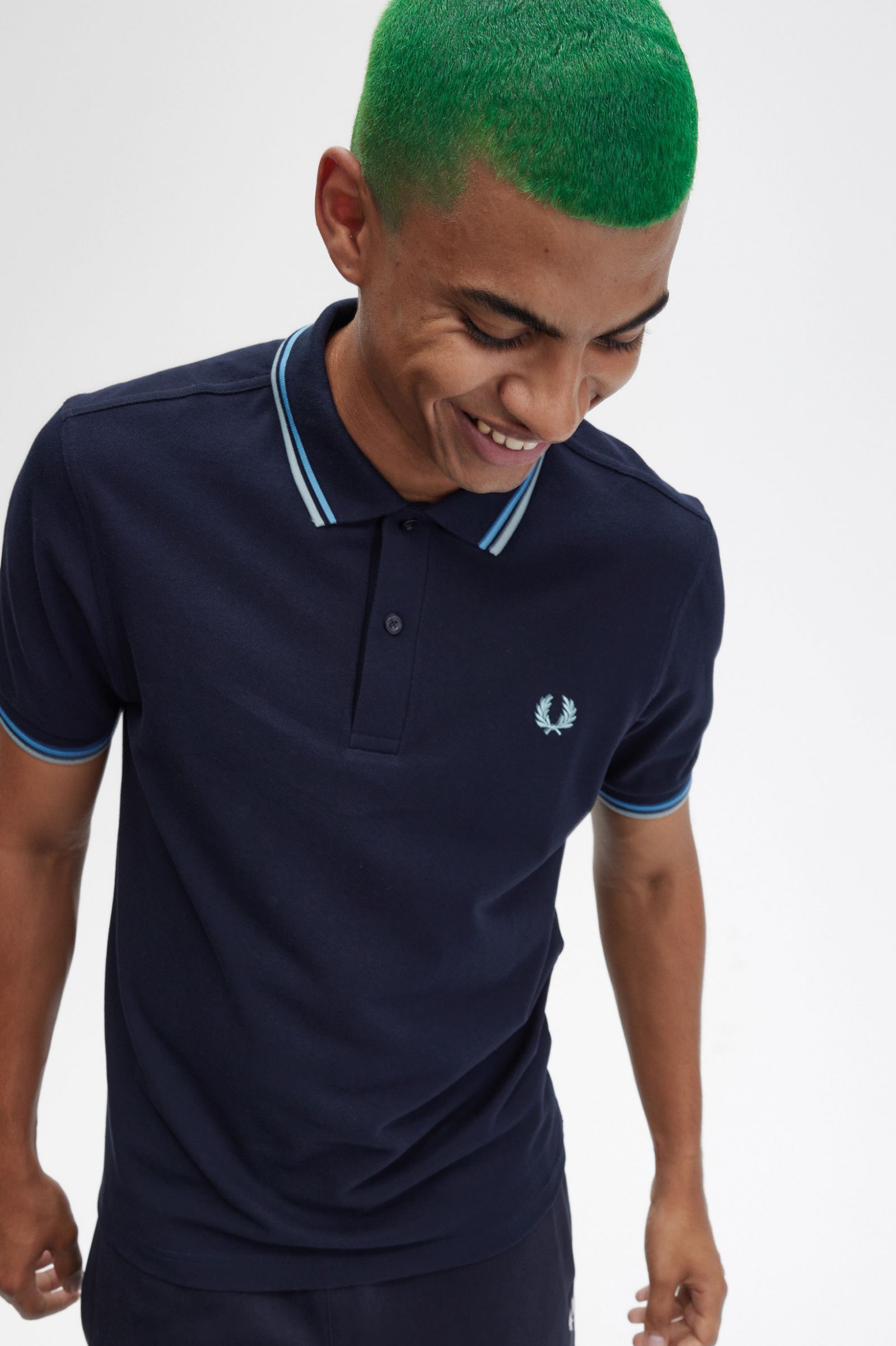 The Fred Perry ShirtM3600 Navy / Soft Blue / Silver Blue
