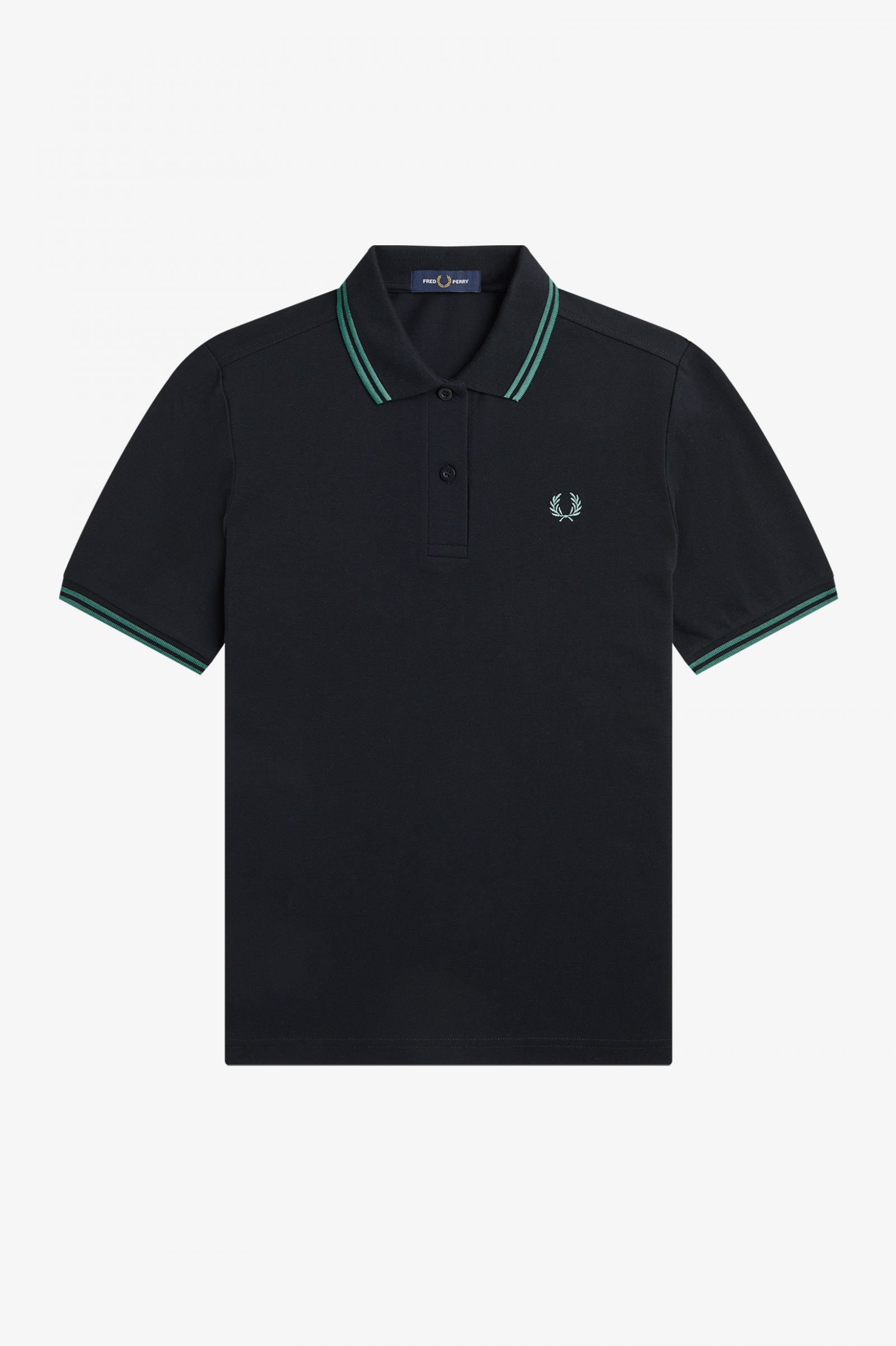 The Fred Perry ShirtG3600 Black / Deep Mint / Deep Mint