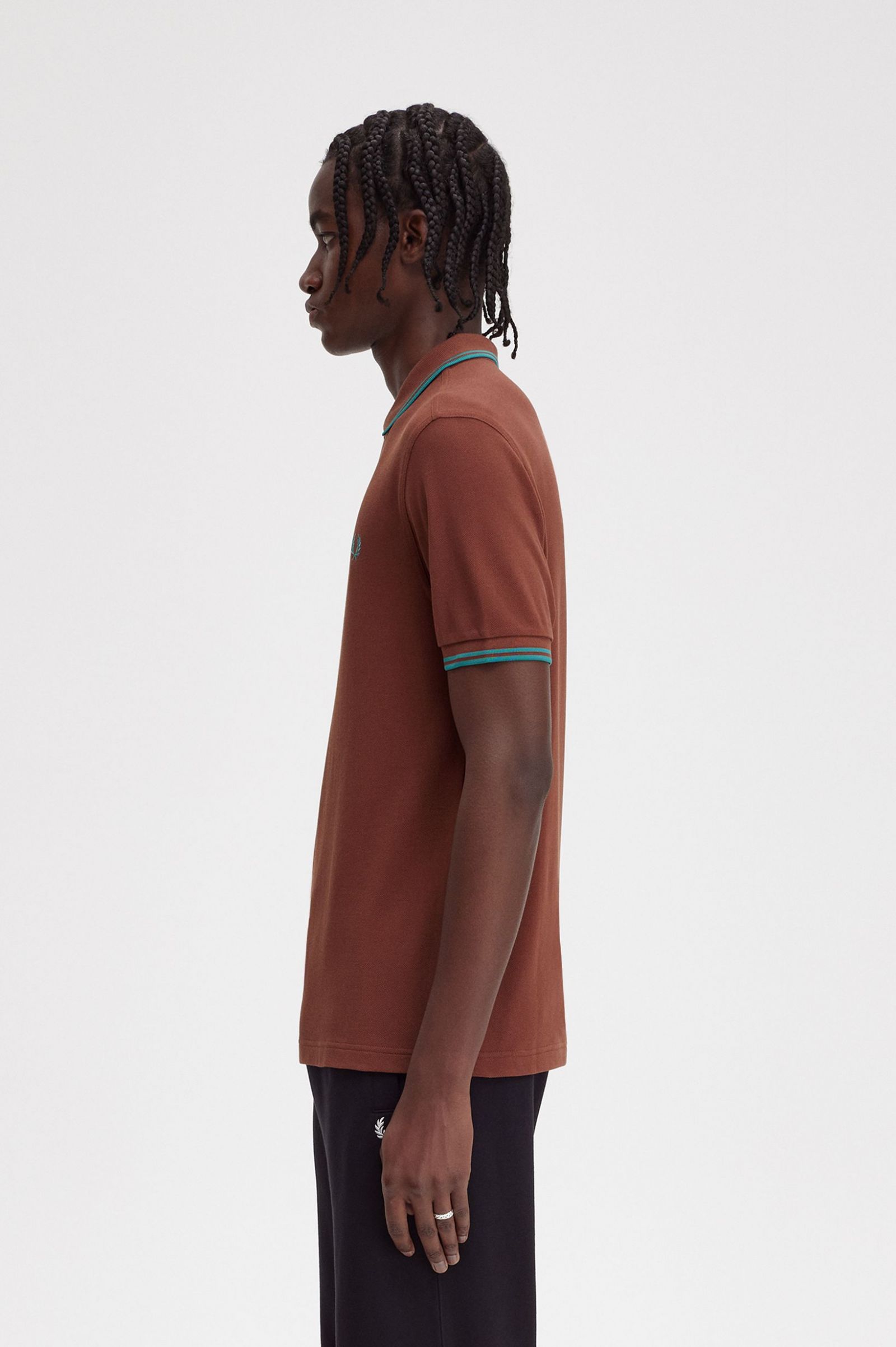 The Fred Perry ShirtM3600 Whisky Brown / Deep Mint / Deep Mint