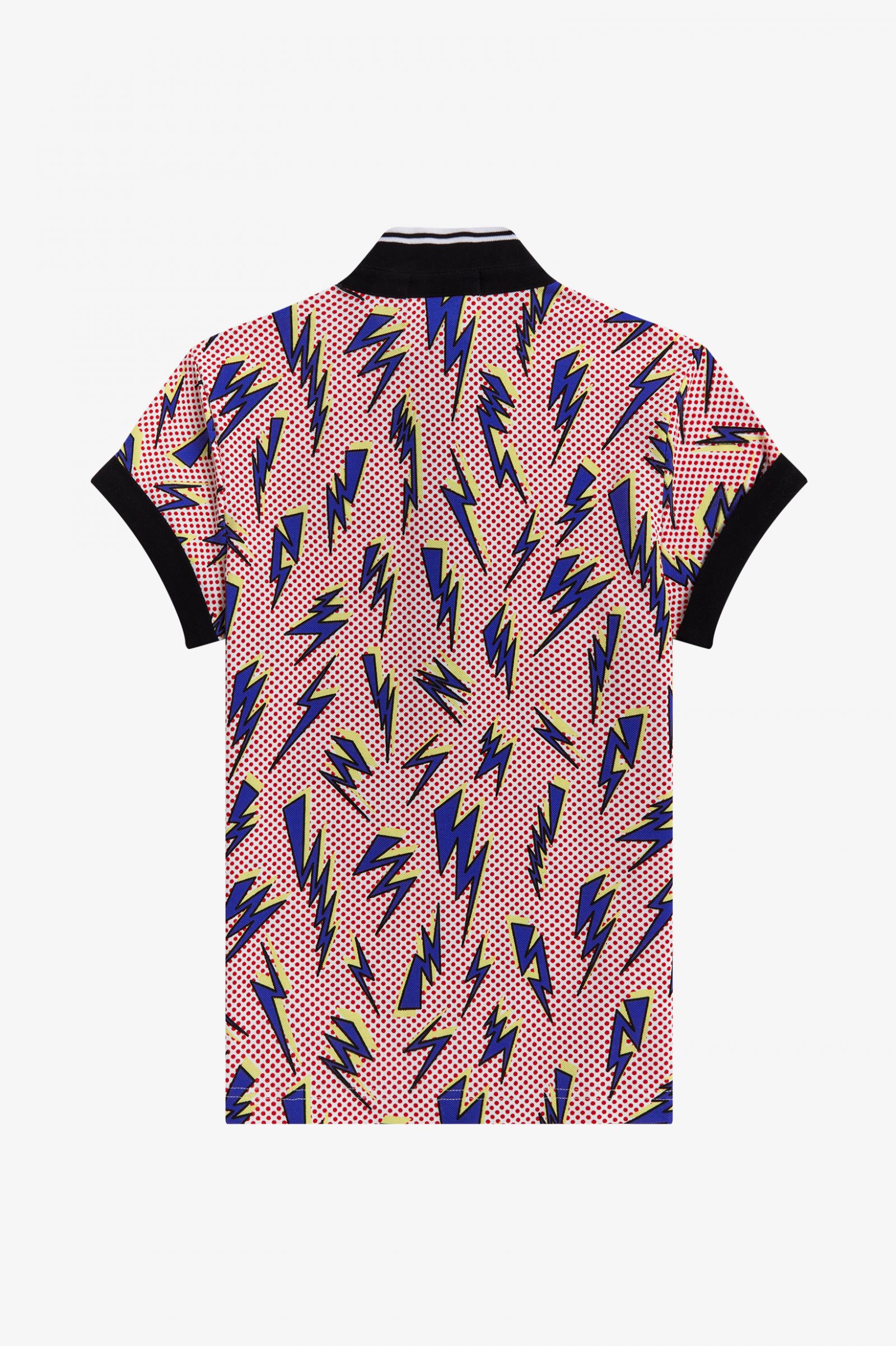 Amy Winehouse FoundationLightning Print Polo Shirt Black