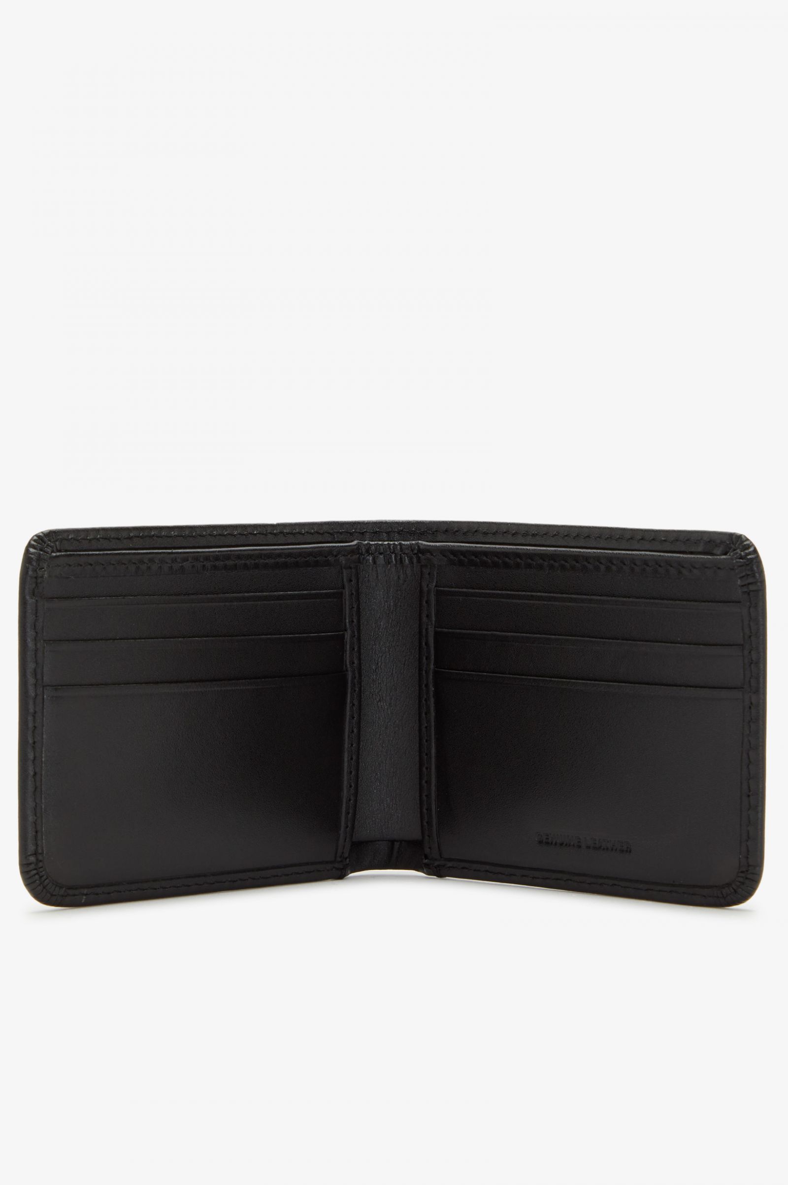 Burnished Leather Billfold Wallet Black