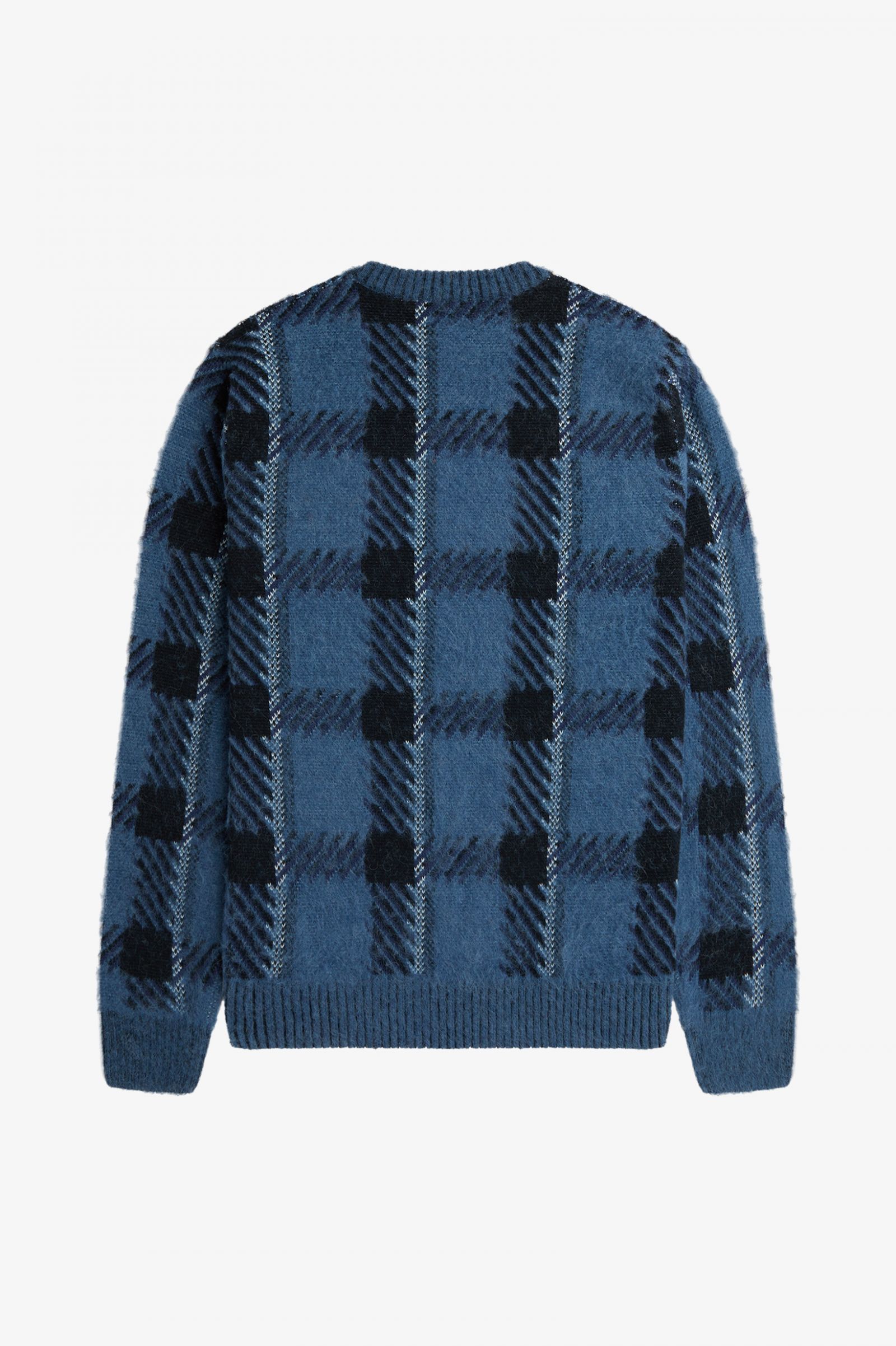 Glitch Tartan Jumper Midnight Blue