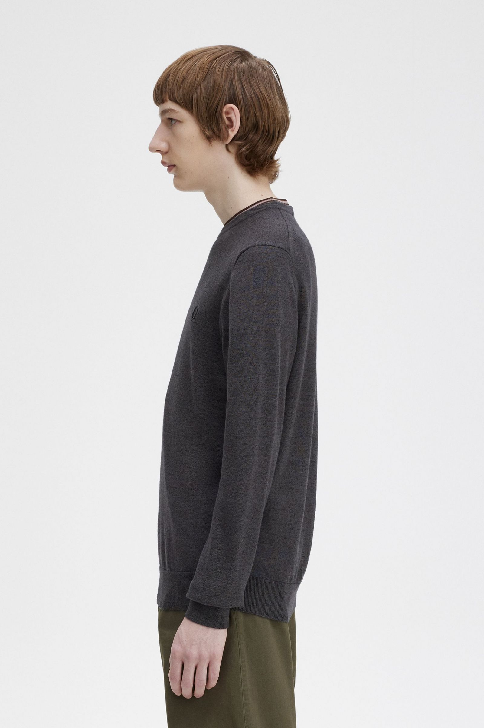 Classic Crew Neck Jumper Dark Grey Marl