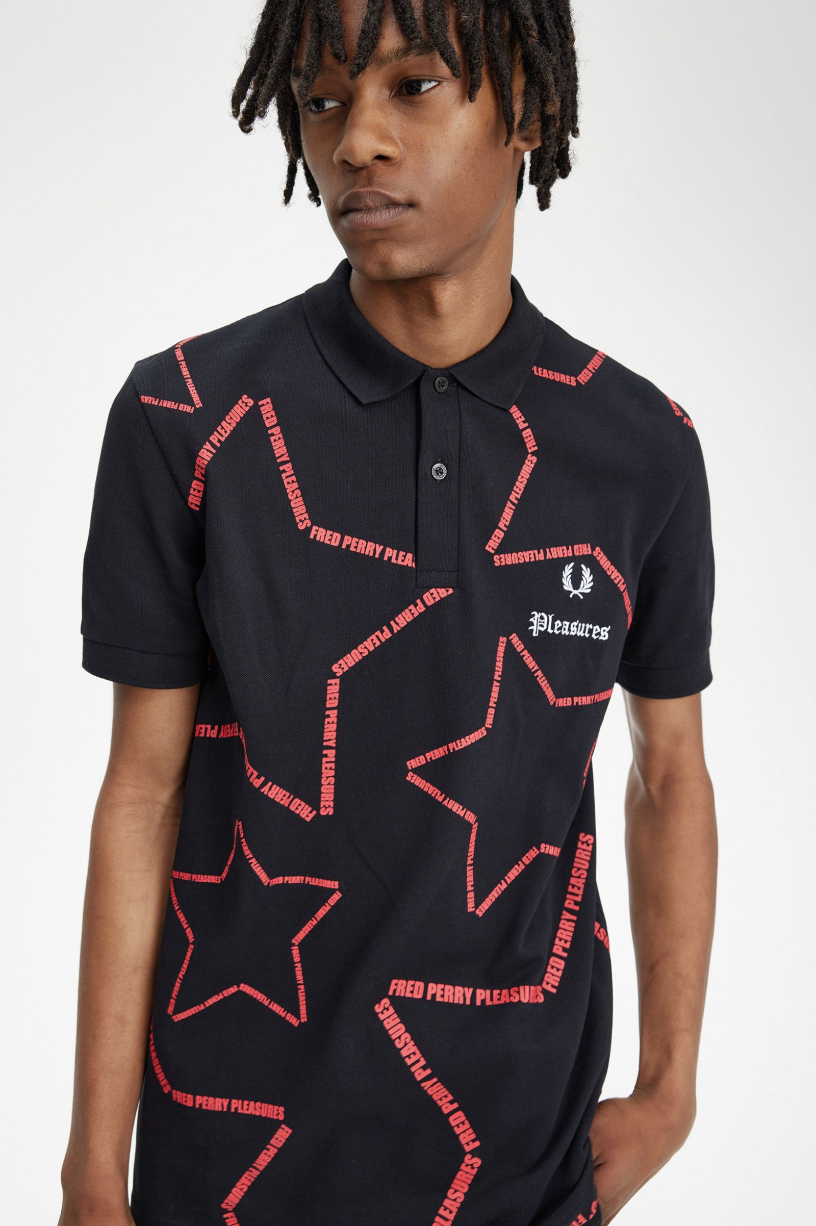 PleasuresStar Fred Perry Shirt Black