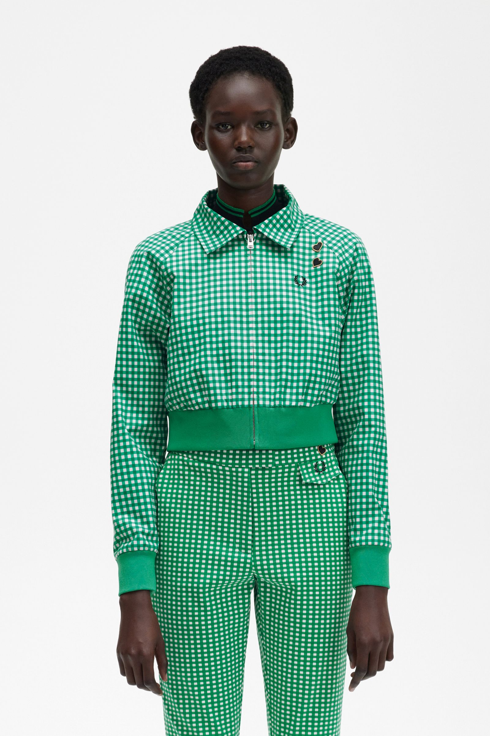 Amy Winehouse FoundationEmbroidered Gingham Jacket Fred Perry Green