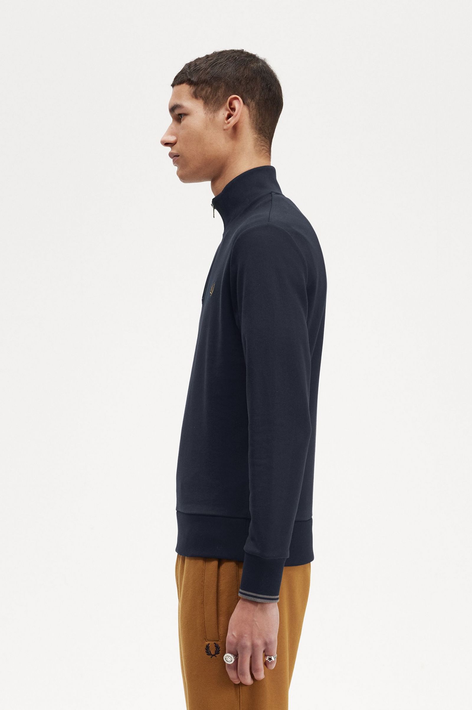 Half Zip Sweatshirt Navy / Dark Caramel