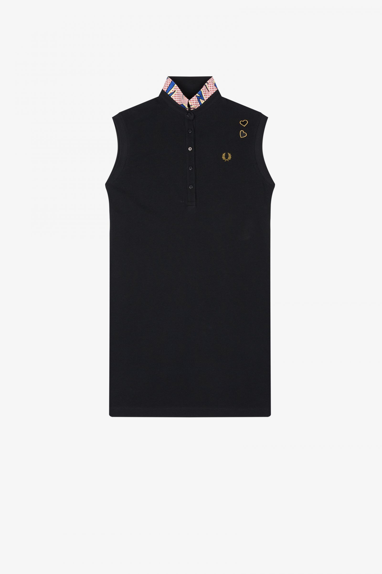 Amy Winehouse FoundationPrinted Collar Piqué Dress Black