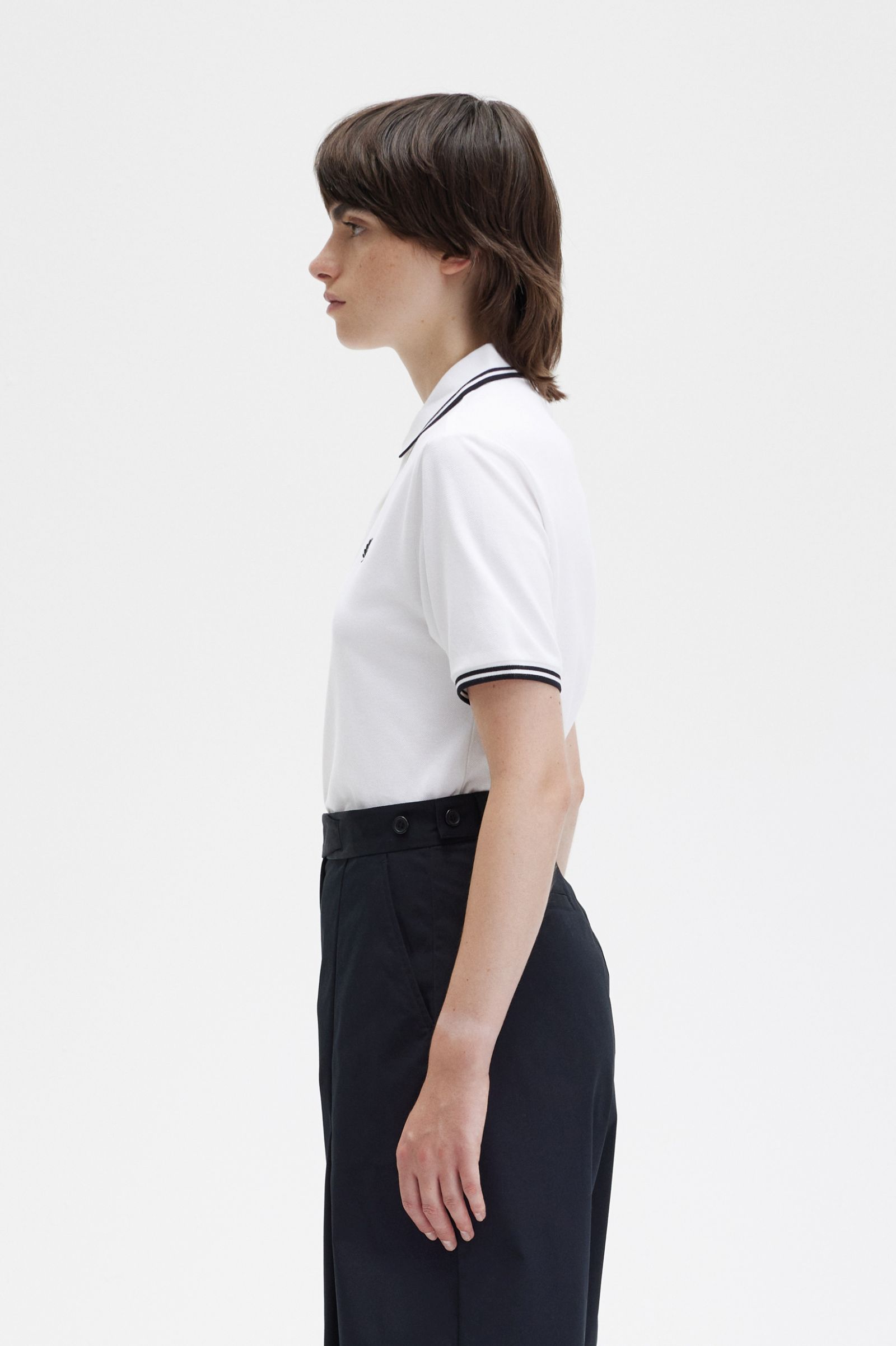 The Fred Perry ShirtG3600 White / Black / Black