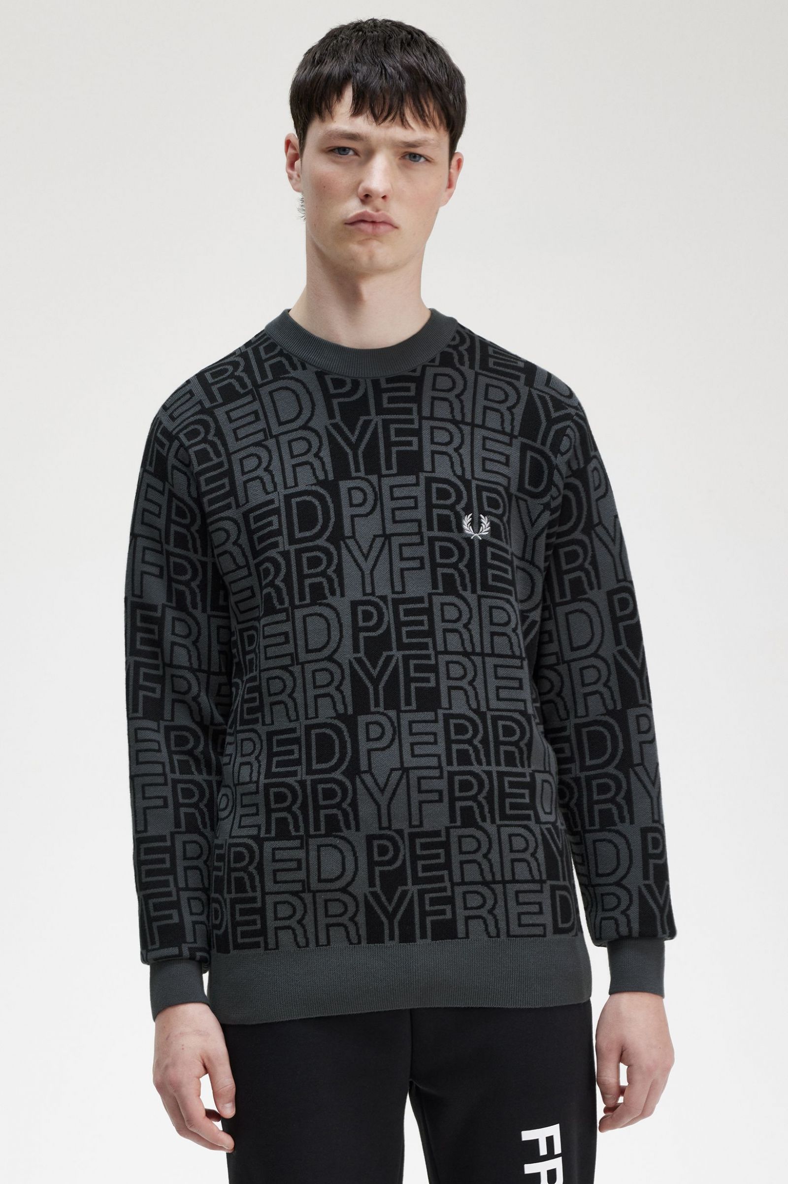 Block Graphic Jumper Gunmetal