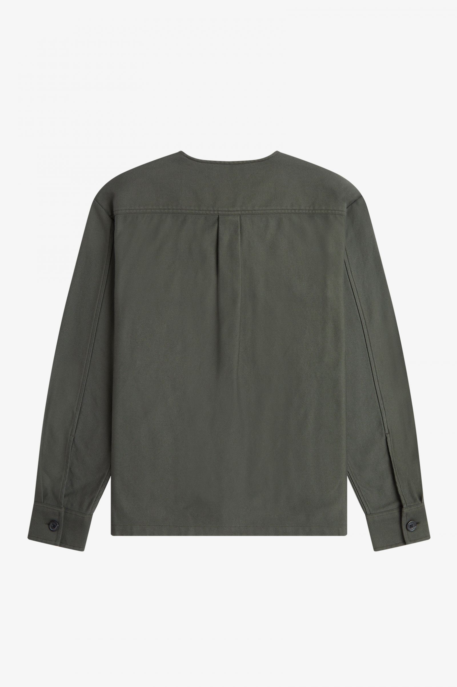 Collarless Overshirt Field Green