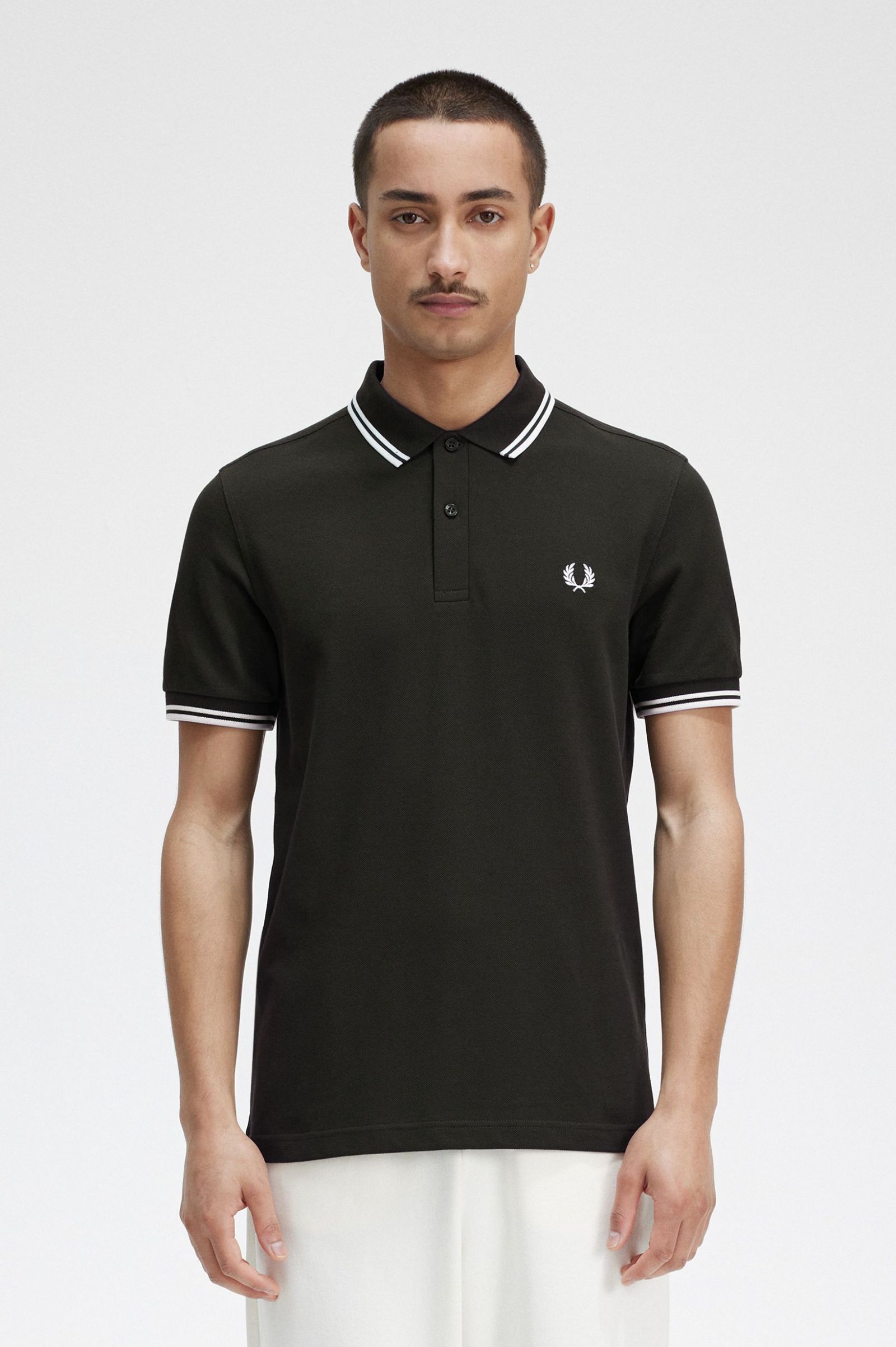 The Fred Perry ShirtM3600 Night Green / Snow White / Snow White