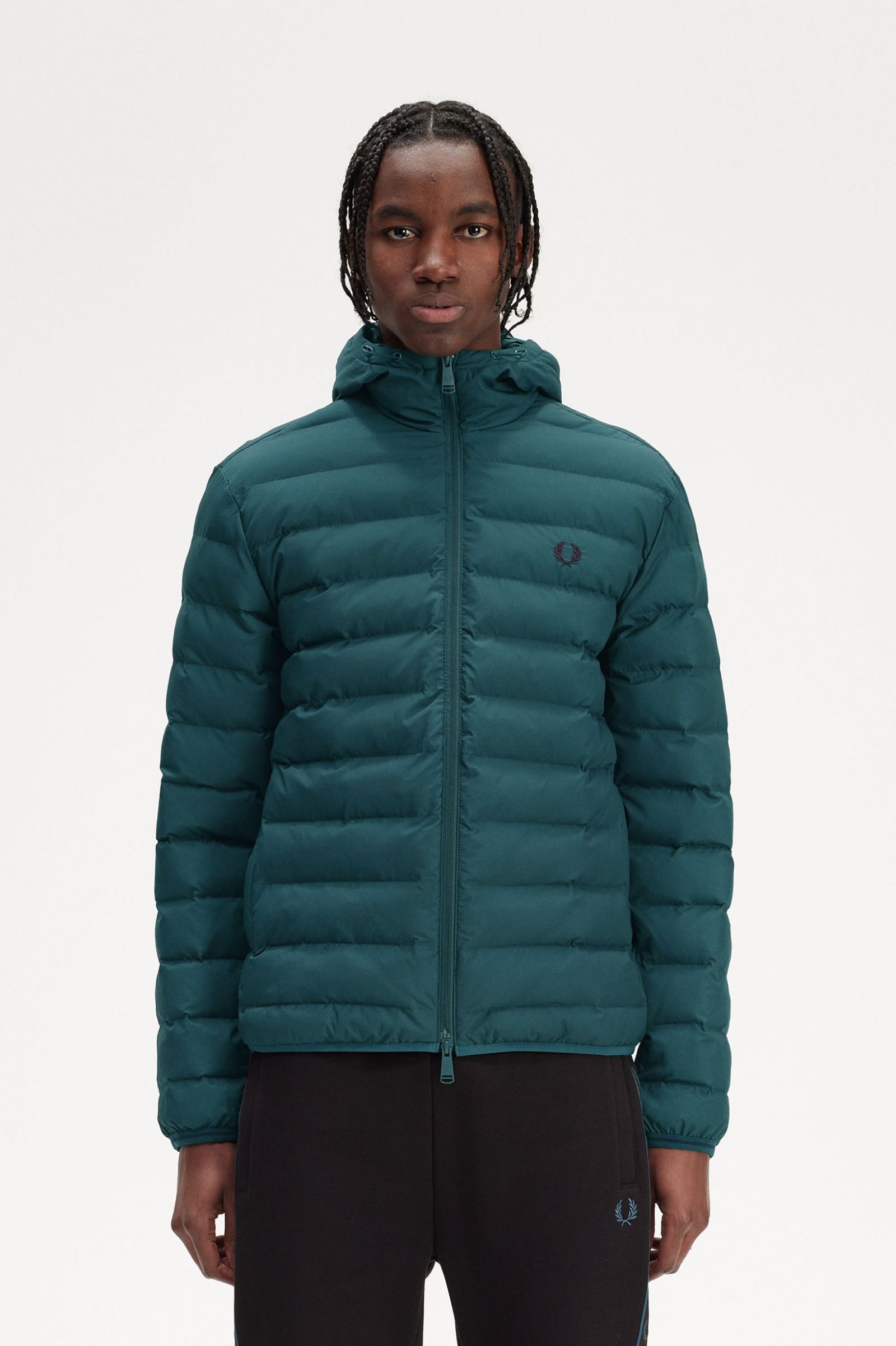 Hooded Insulated Jacket Petrol Blue