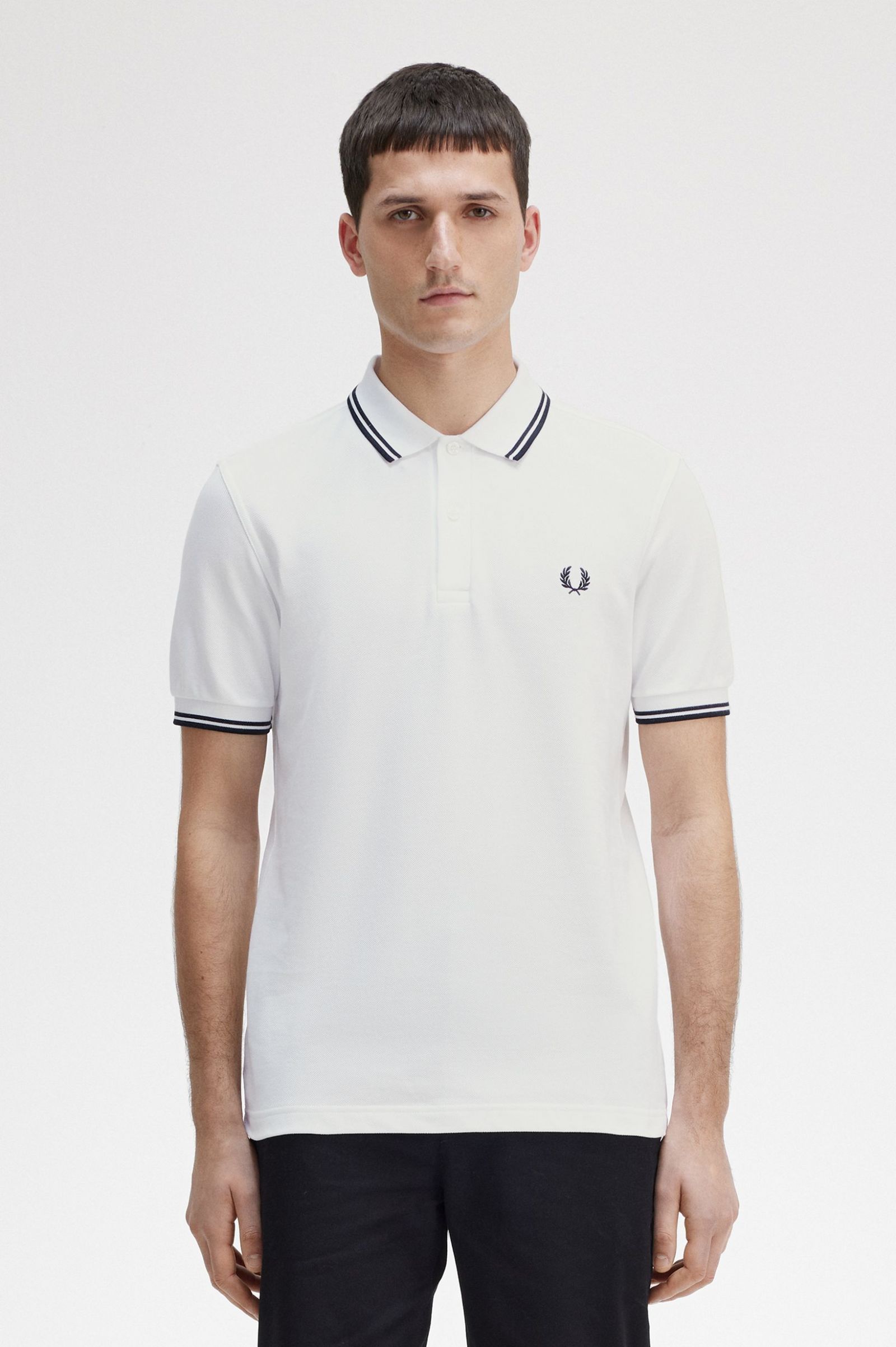 The Fred Perry ShirtM3600 White / Black / Black