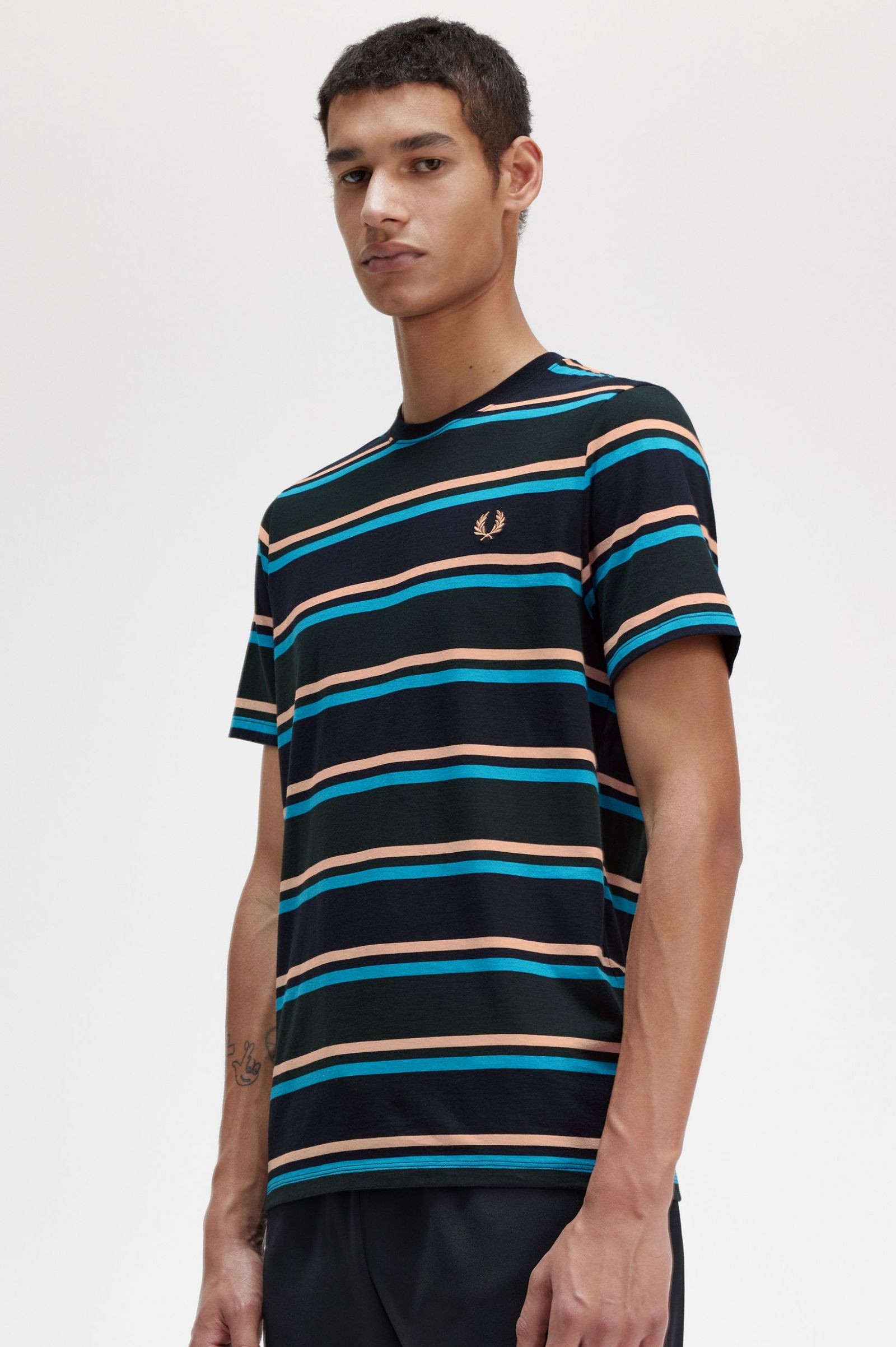 Bold Stripe T-Shirt Night Green