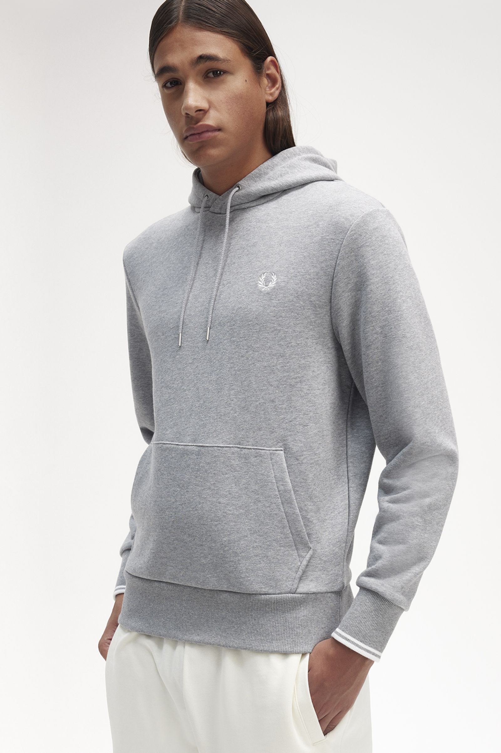 Tipped Hooded Sweatshirt Steel Marl