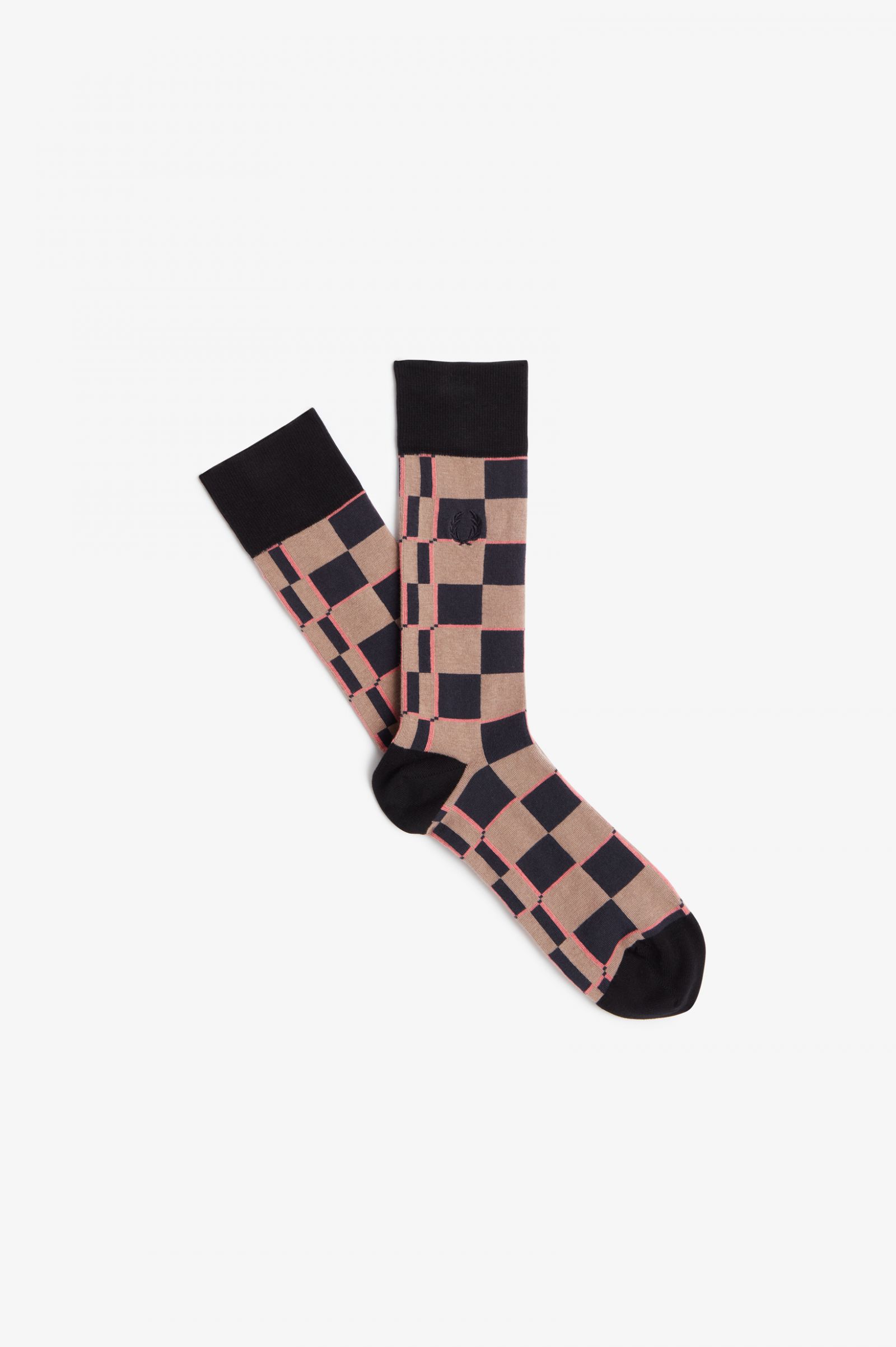 Glitch Chequerboard Socks Dusty Rose Pink / Black