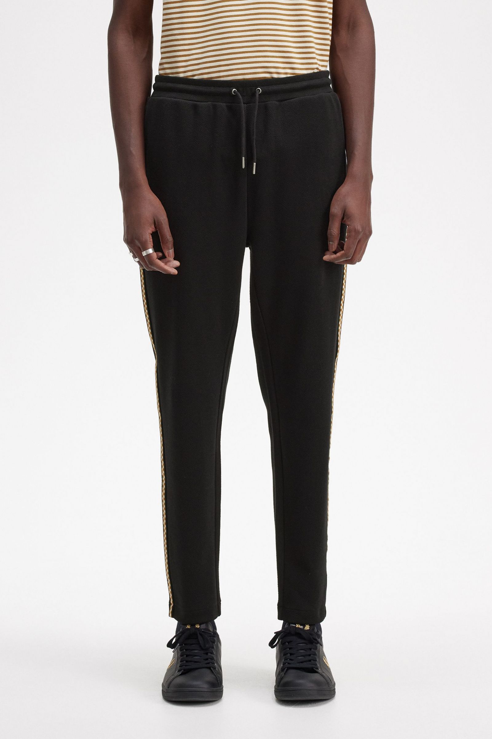 Chequerboard Tape Track Pants Black