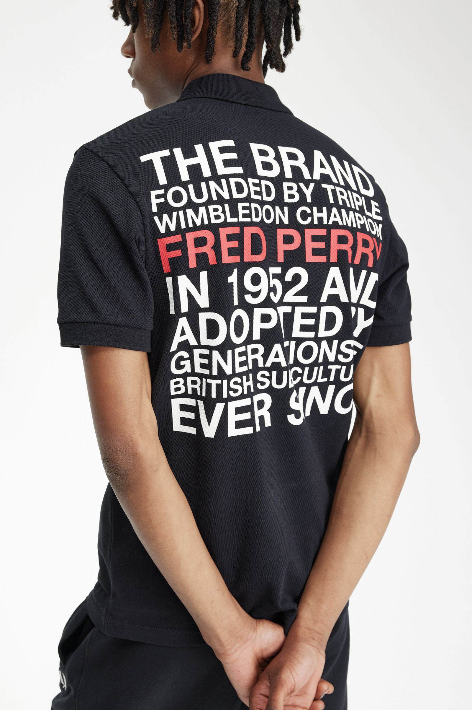 PleasuresLogo Fred Perry Shirt Black