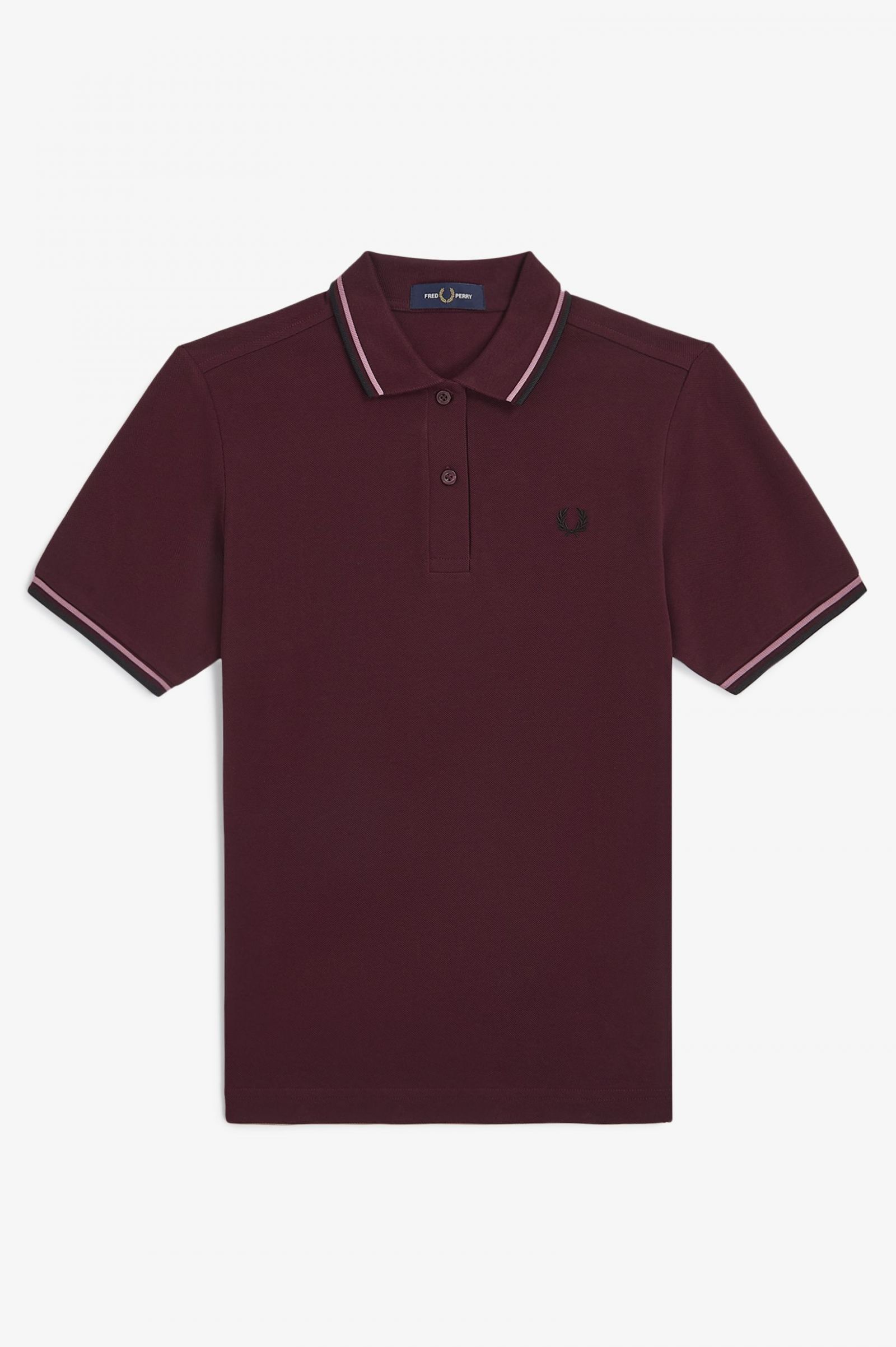 The Fred Perry ShirtG3600 Oxblood / Dusty Rose Pink / Black