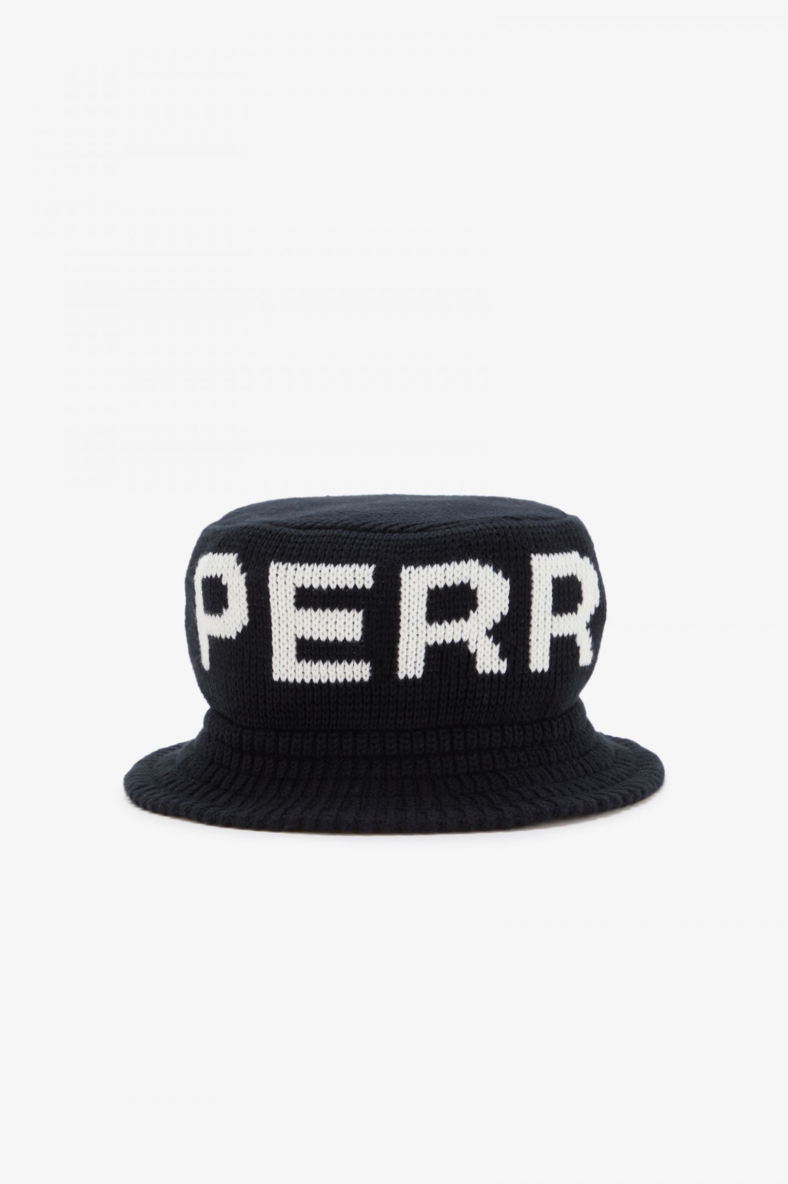 Knitted Bucket Hat Black / Snow White