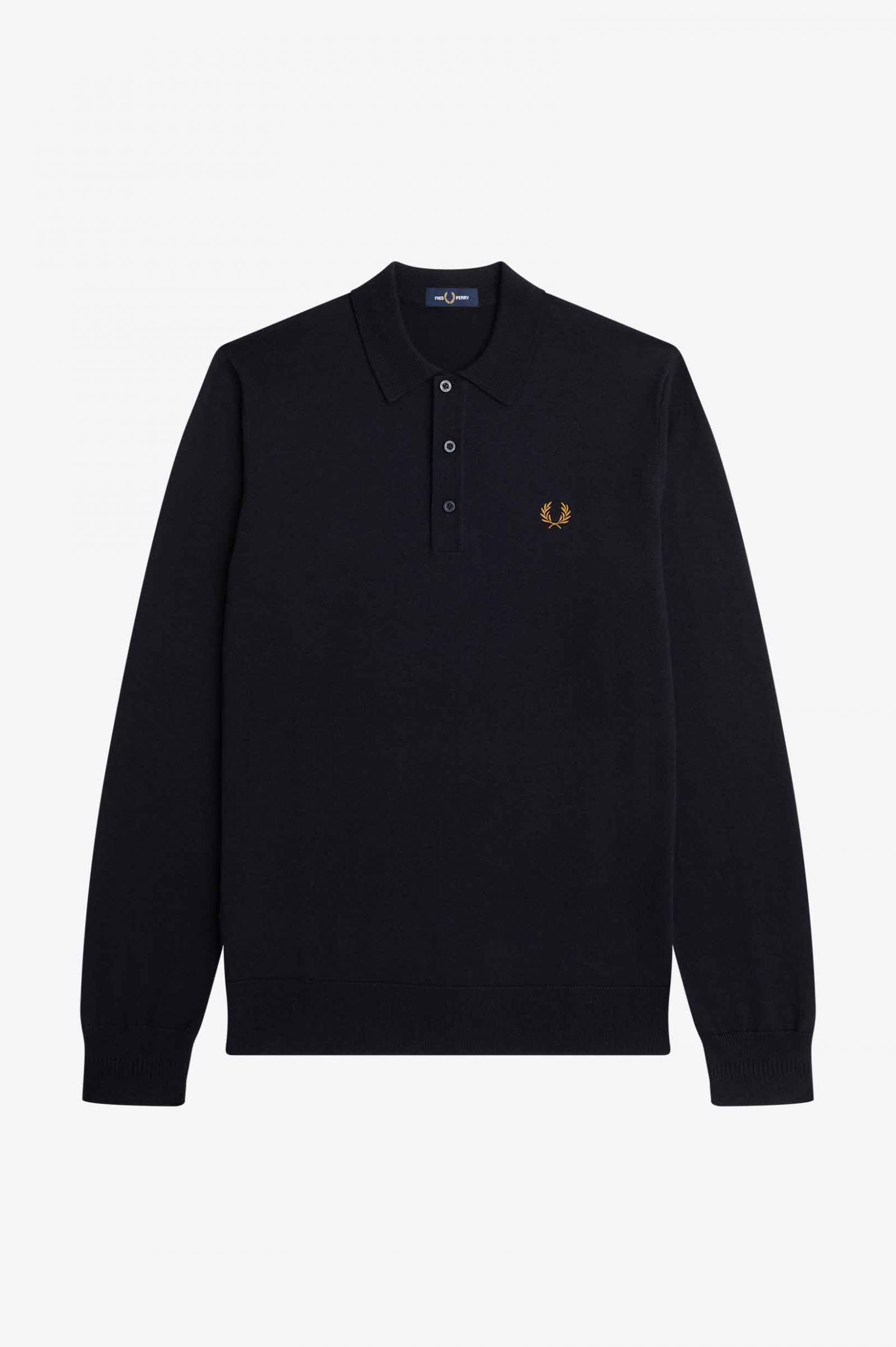 Long Sleeve Knitted Shirt Navy