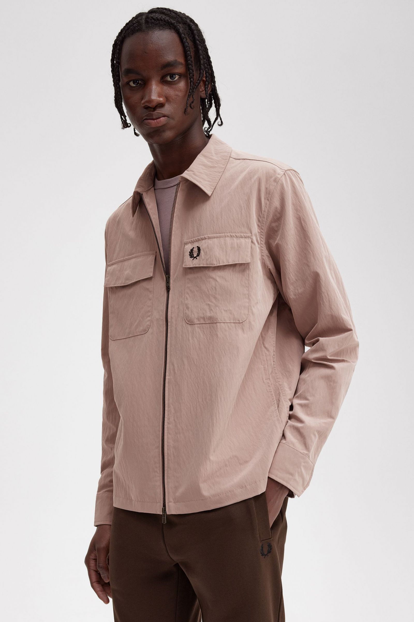 Zip-Through Overshirt Dark Pink