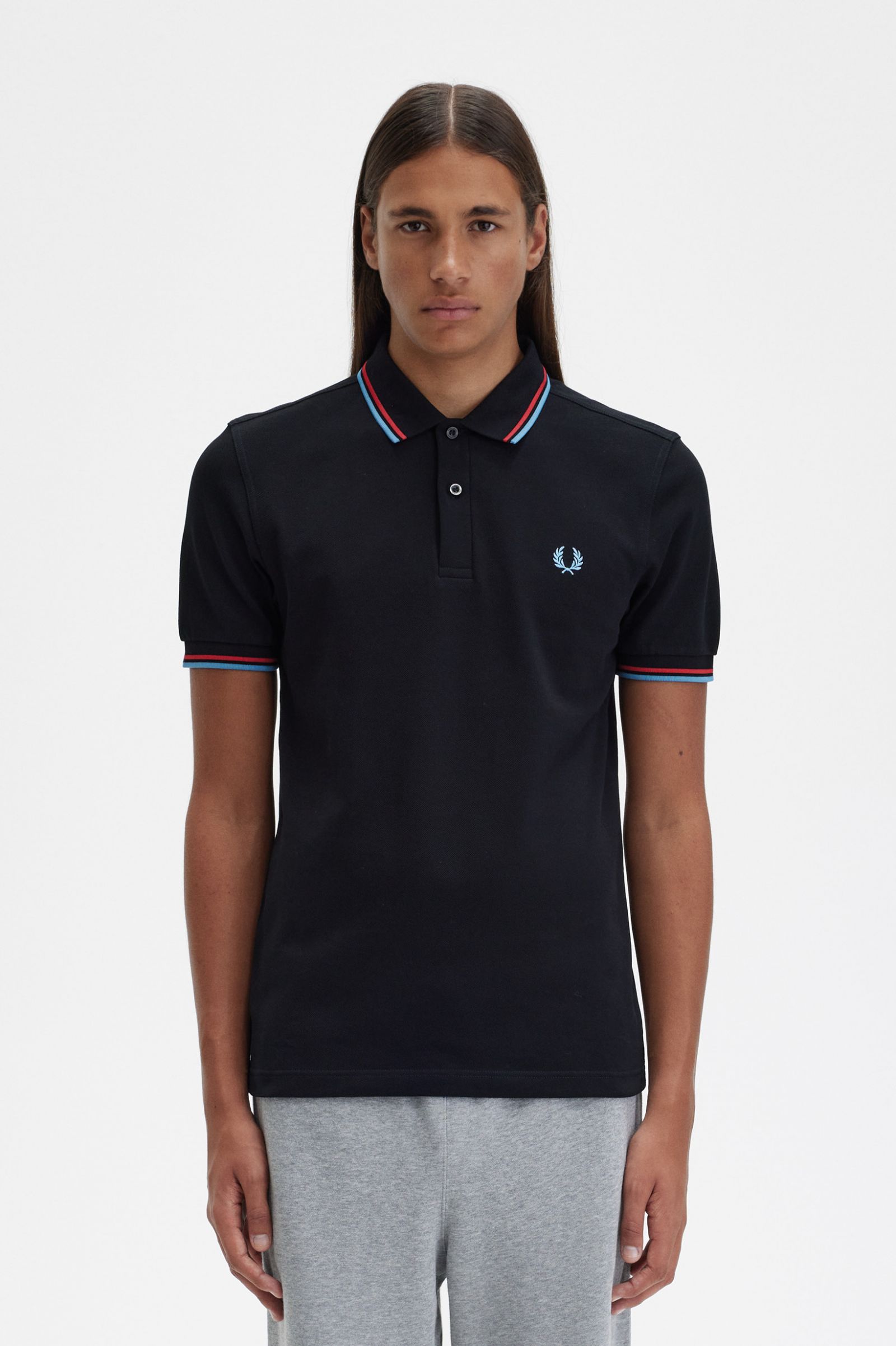 The Fred Perry ShirtM3600 Black / Washed Red / Soft Blue